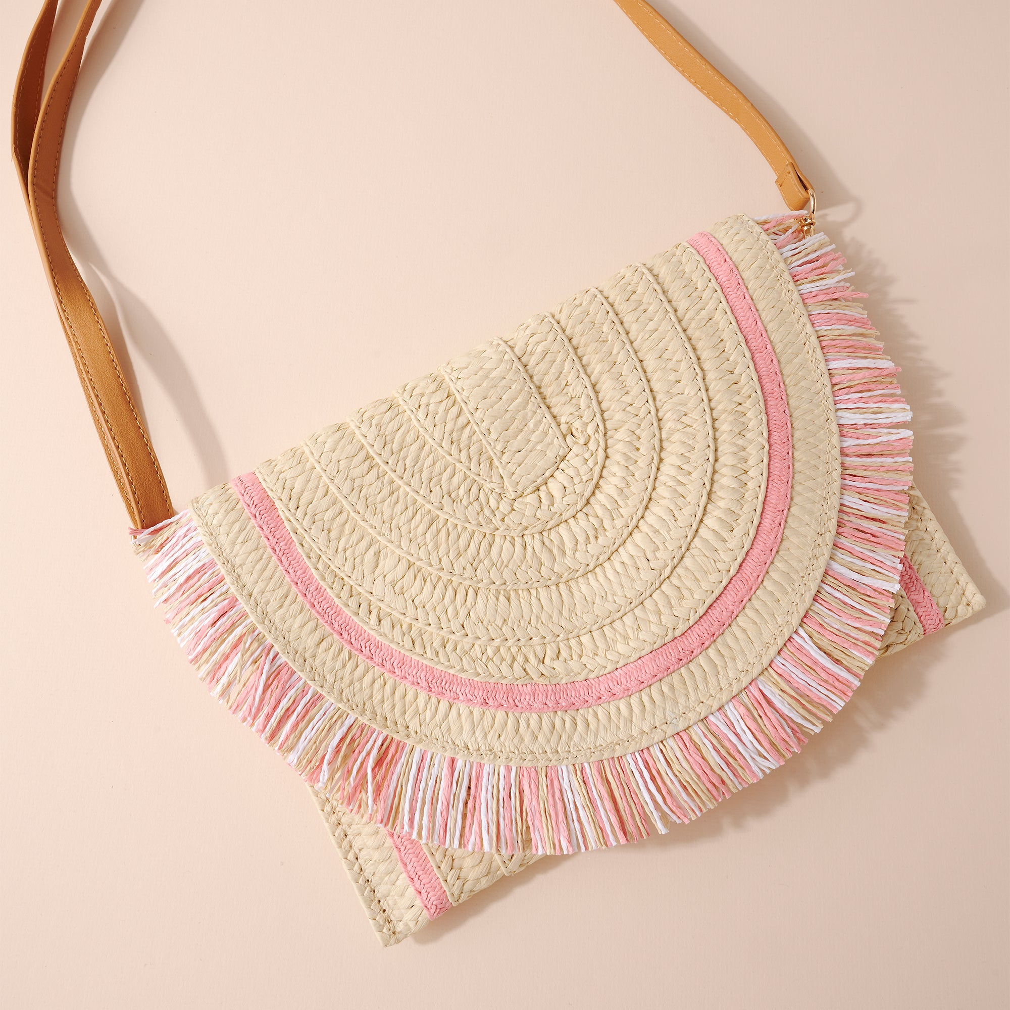Fringed Raffia Handwoven Clutch Bag