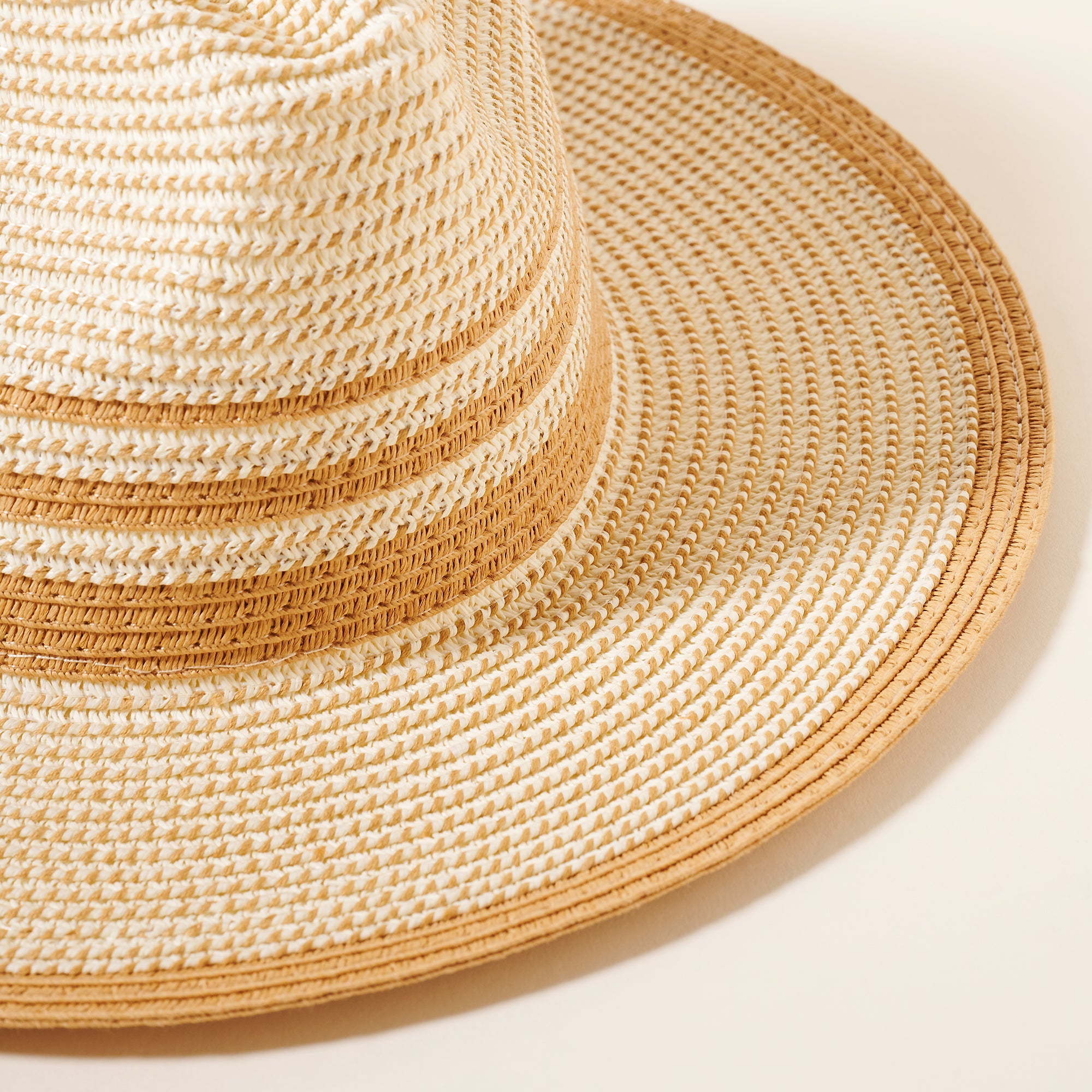 Stripe Straw Fedora Hat