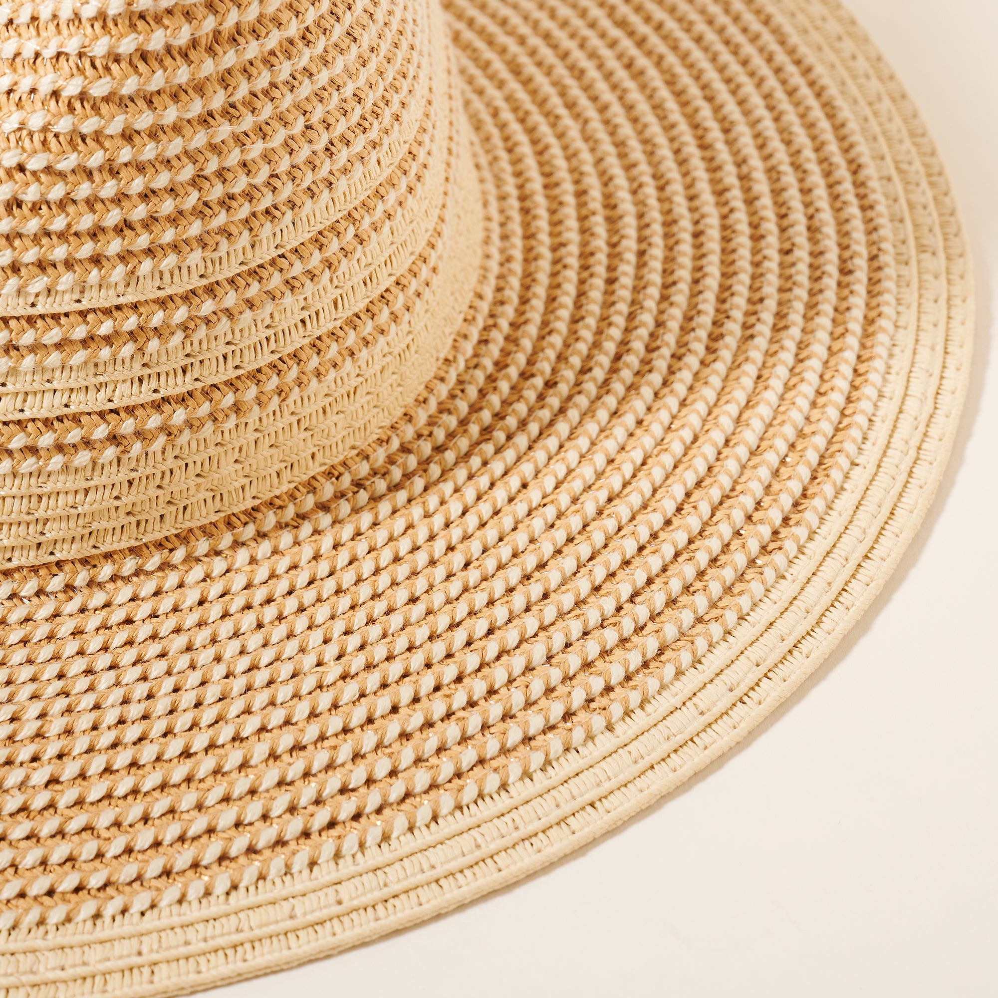 Stripe Straw Fedora Hat