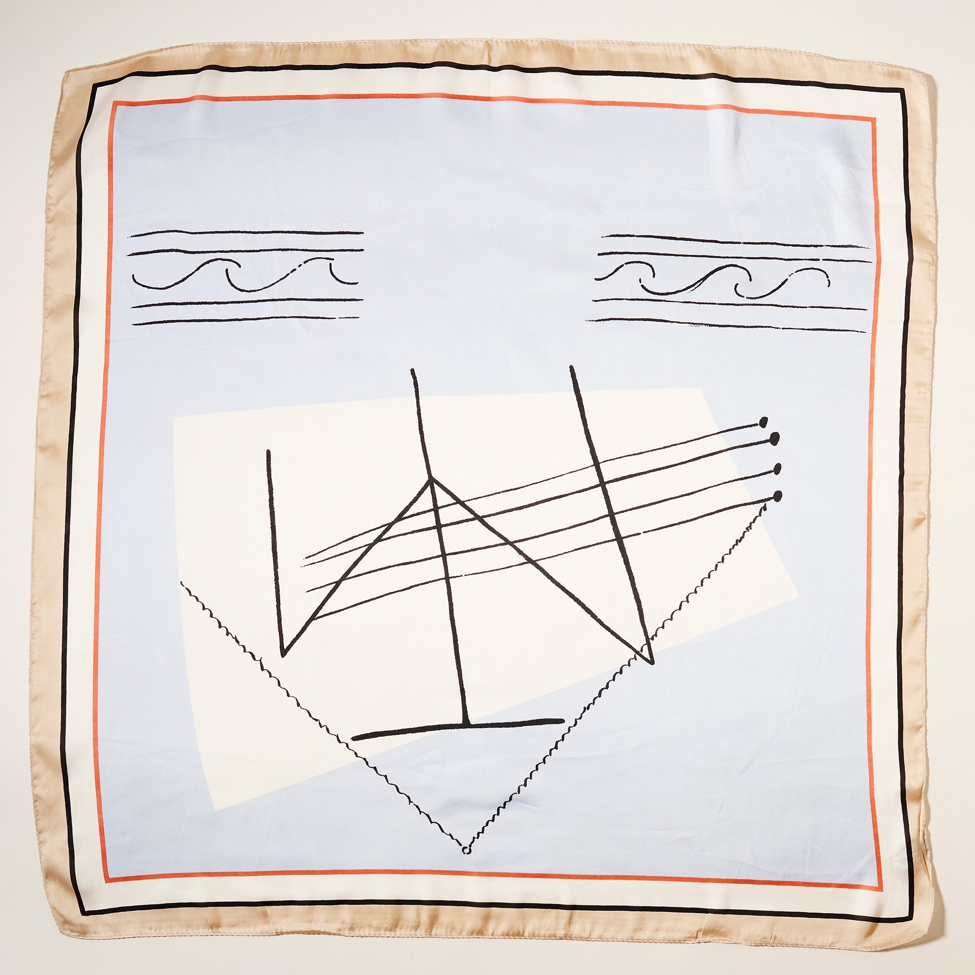 Linear Abstract Print Square Scarf