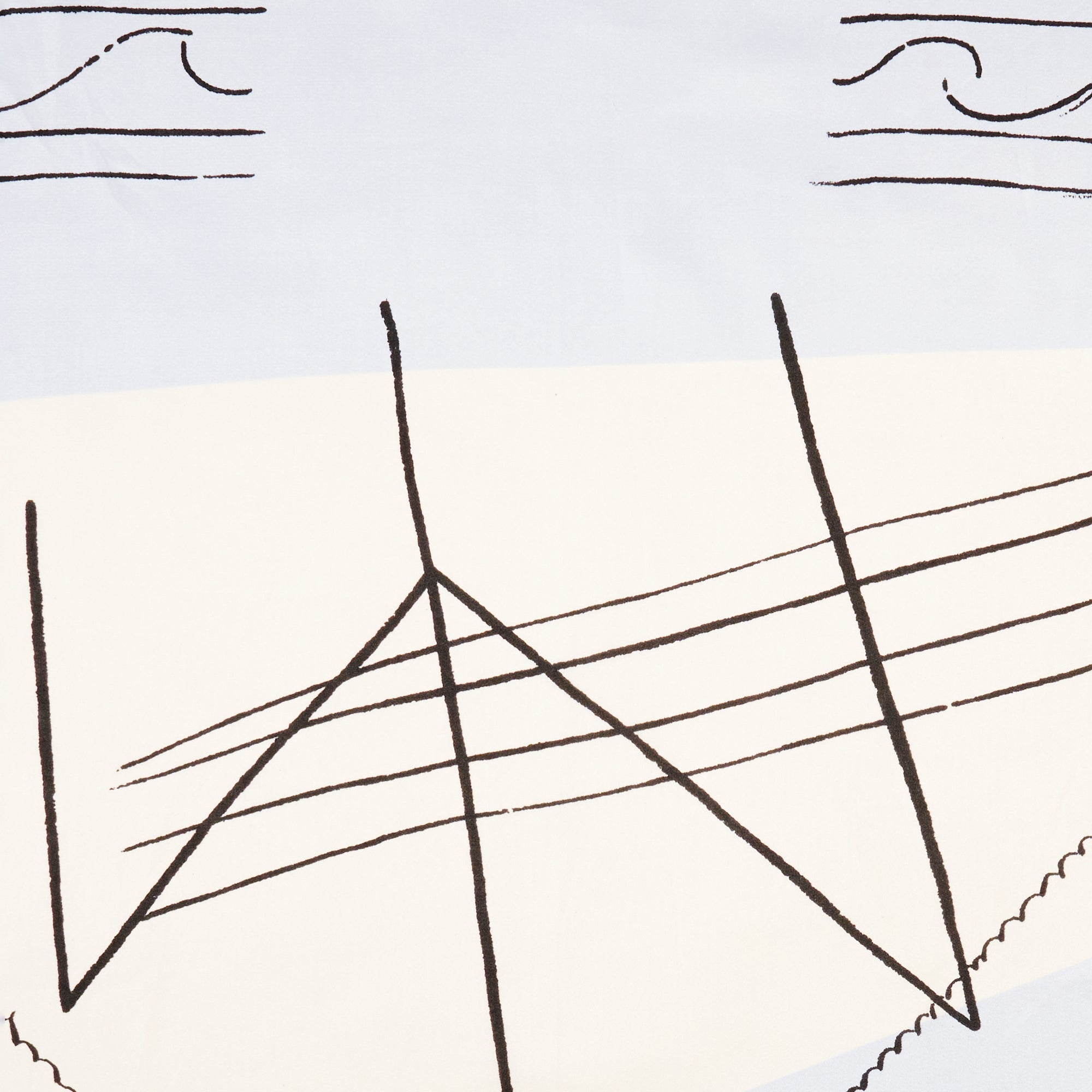 Linear Abstract Print Square Scarf