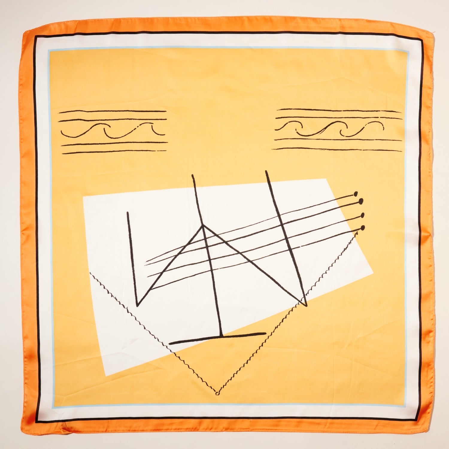 Linear Abstract Print Square Scarf