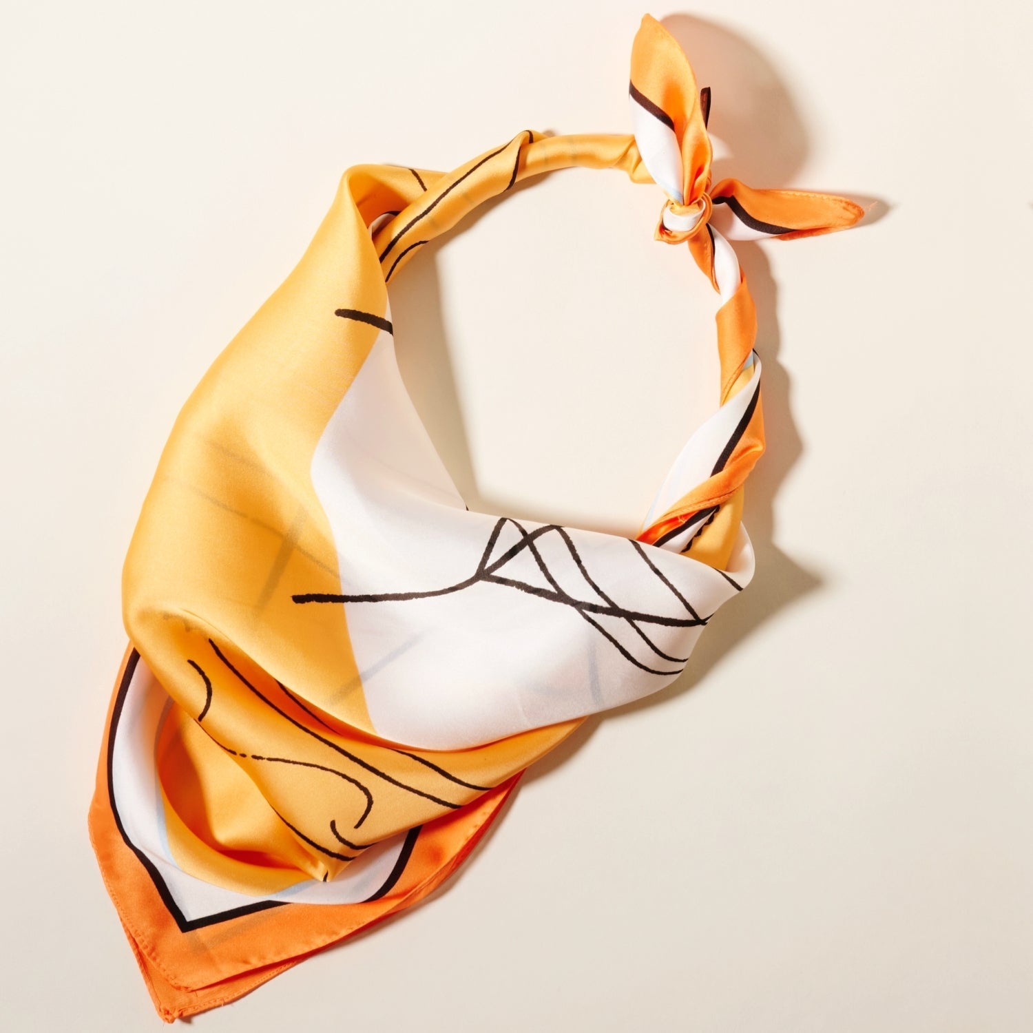 Linear Abstract Print Square Scarf