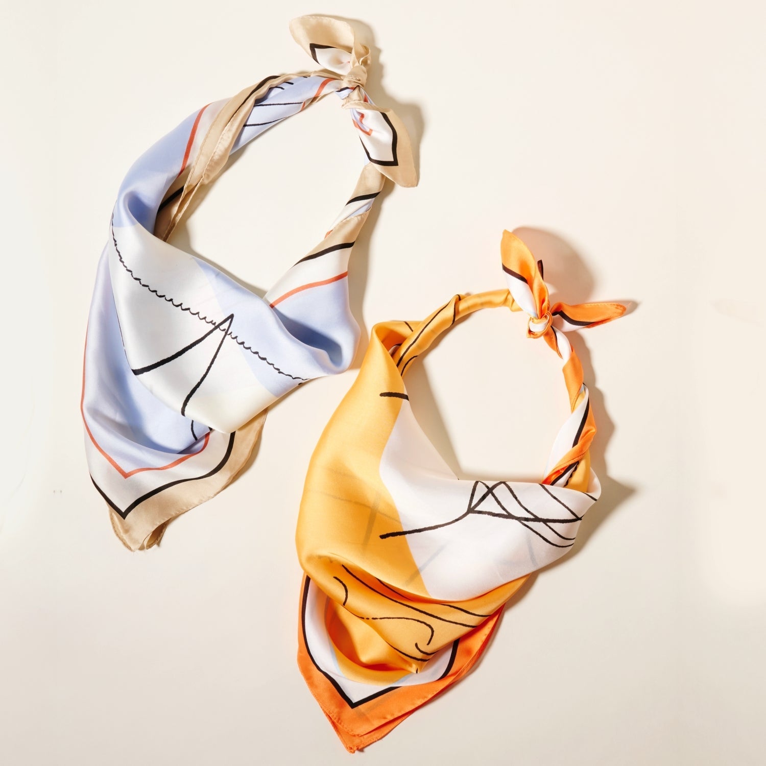 Linear Abstract Print Square Scarf