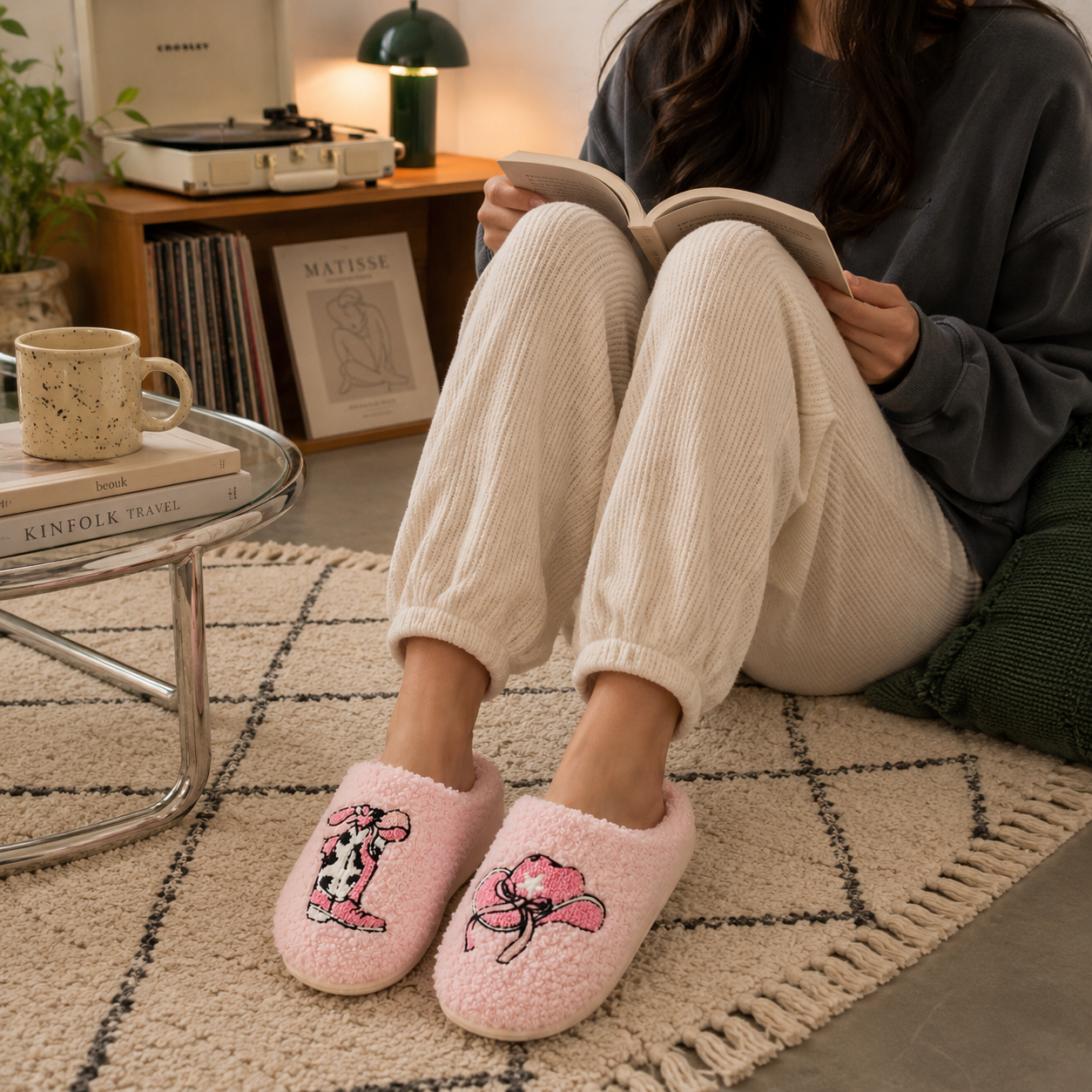 Sherpa Cowgirl Boot Slippers | Individual Sizes Available