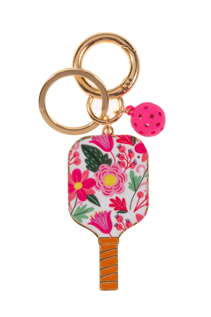 Pickleball Paddle Keychain with Mini Ball Charm – Cute Sports Bag & Key Accessory
