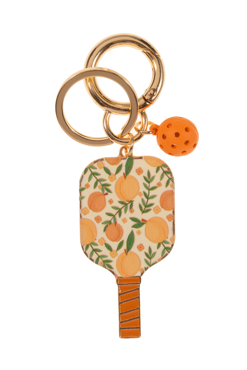 Pickleball Paddle Keychain with Mini Ball Charm – Cute Sports Bag & Key Accessory