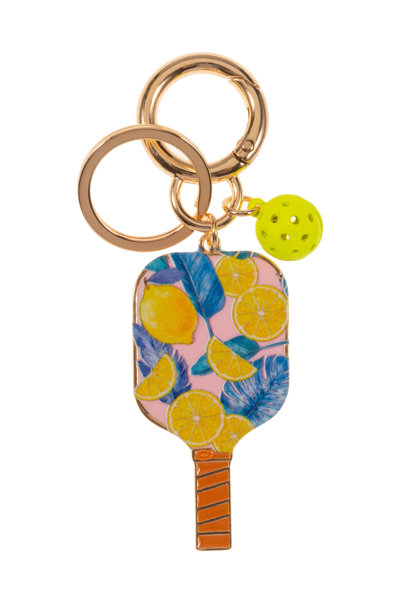 Pickleball Paddle Keychain with Mini Ball Charm – Cute Sports Bag & Key Accessory