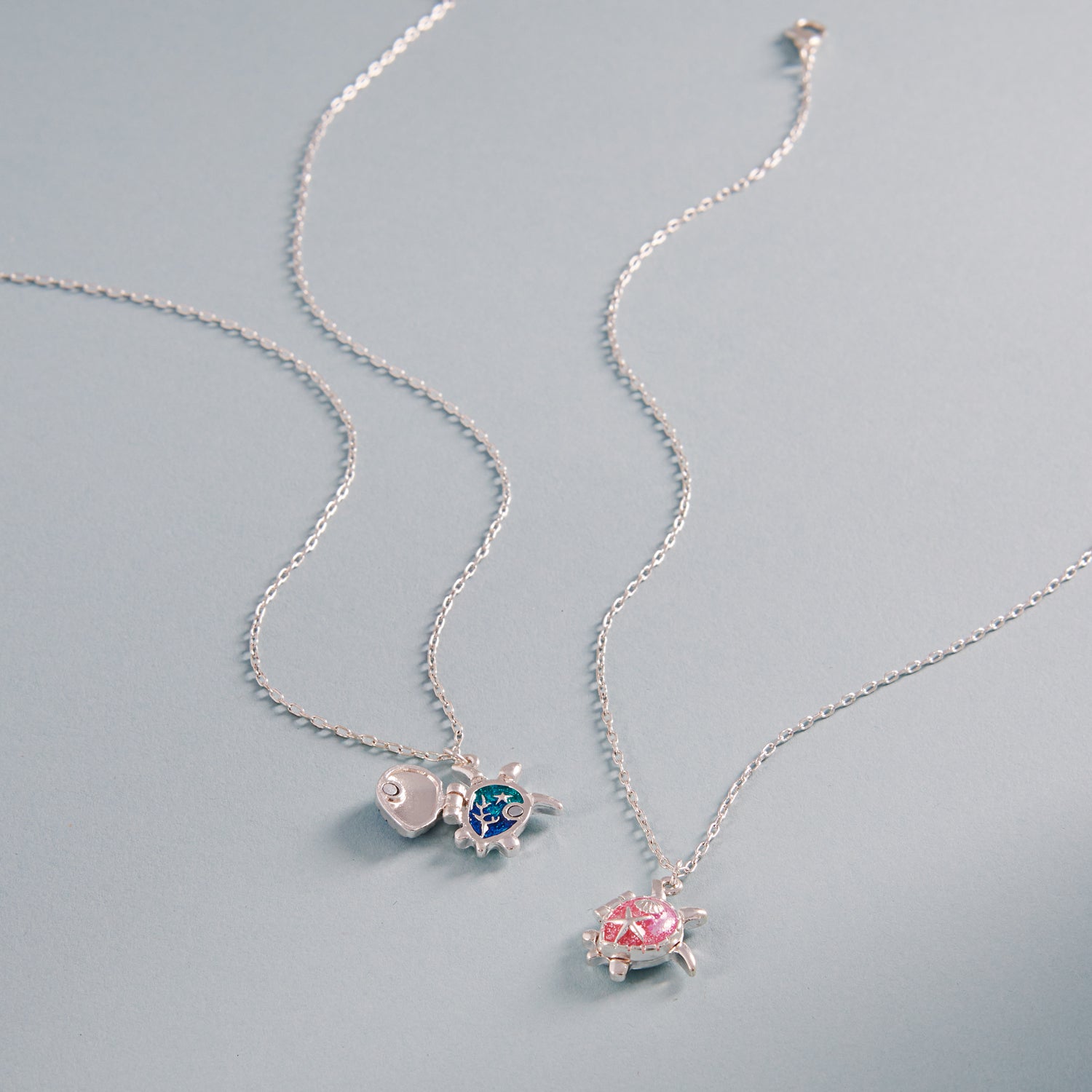 Sea Turtle Locket Necklace – Silver Tone Ocean-Inspired Pendant with Hidden Charm