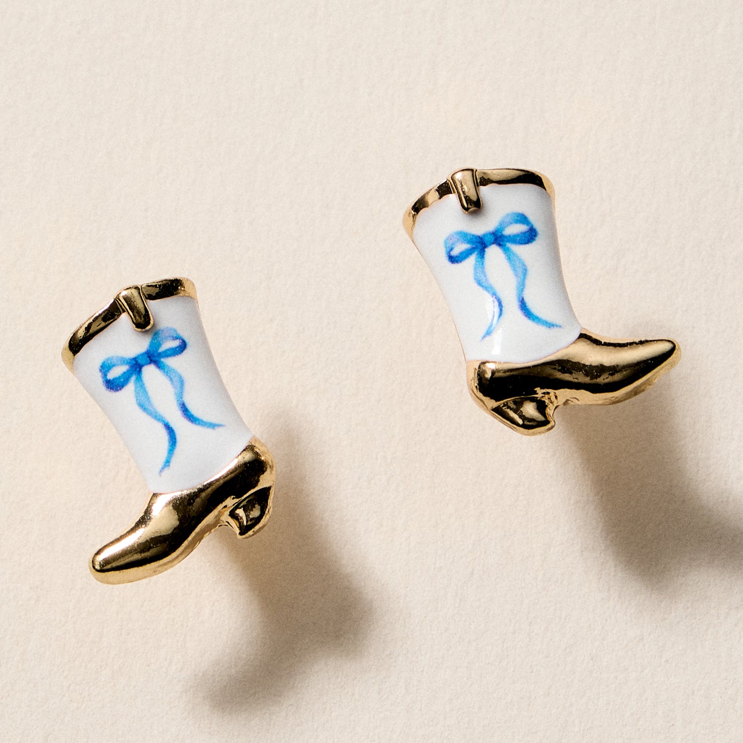 Mini Western Cowboy Boot Enamel Stud Earrings β Assorted Colors & Patterns - Frem