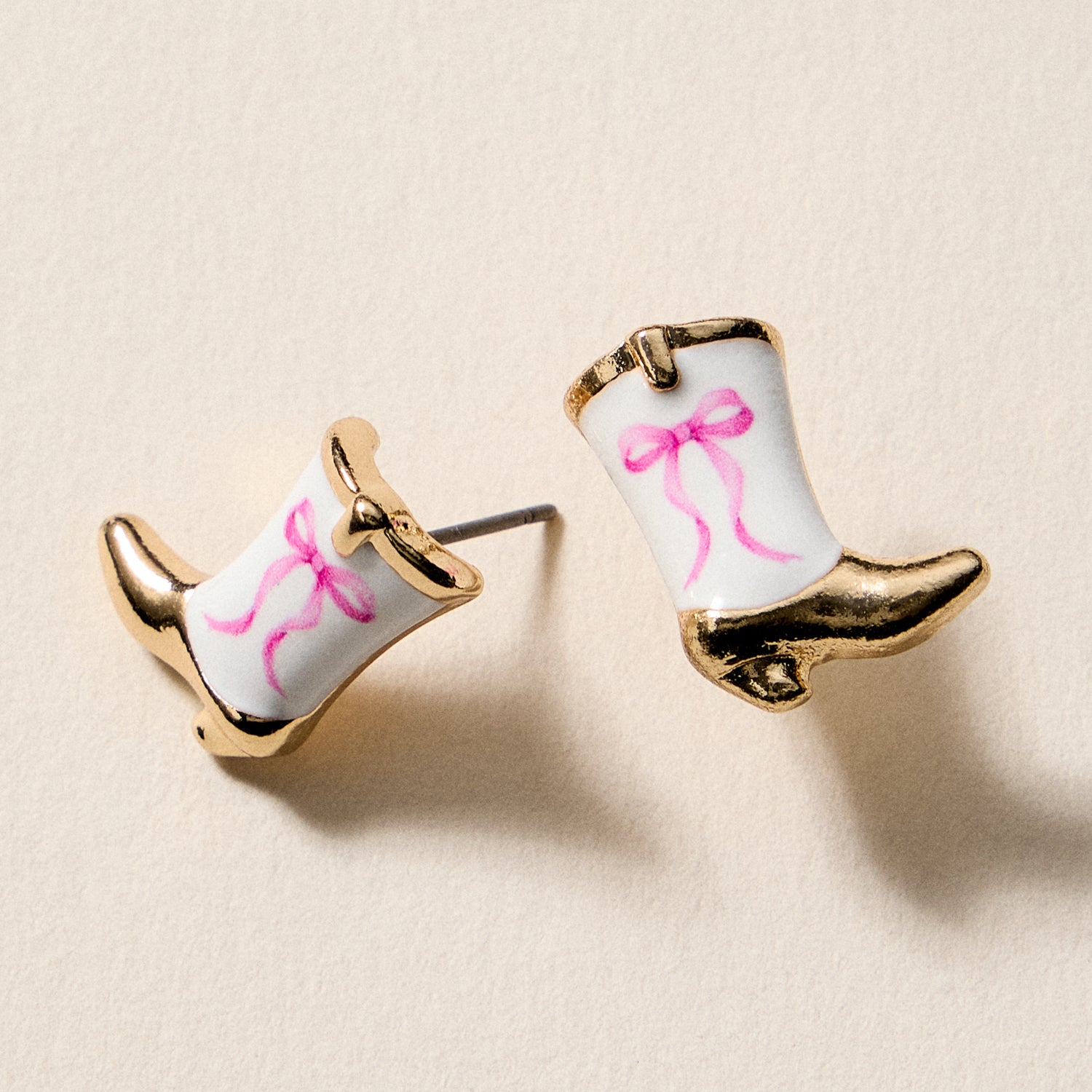 Mini Western Cowboy Boot Enamel Stud Earrings β Assorted Colors & Patterns - Frem