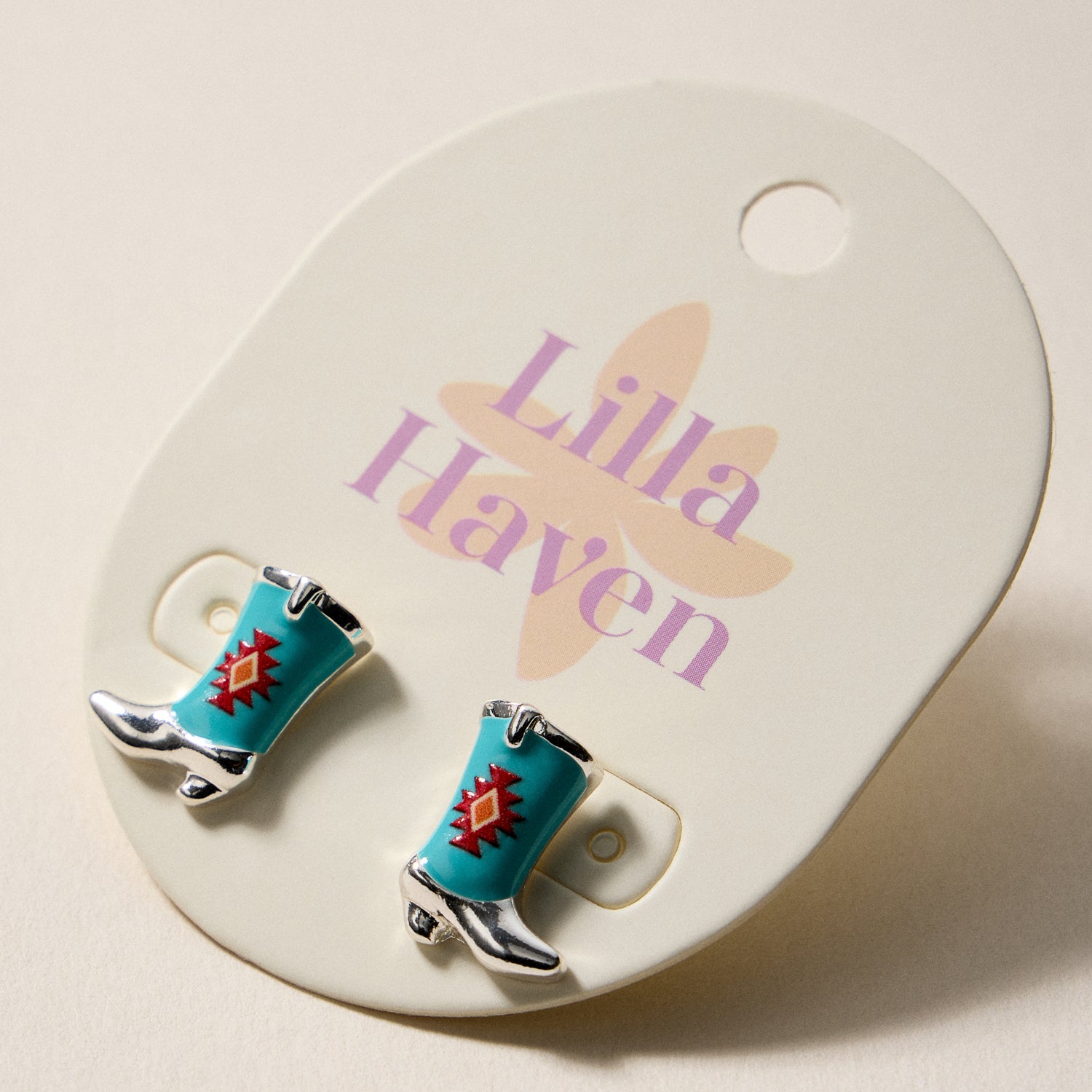 Mini Western Cowboy Boot Enamel Stud Earrings β Assorted Colors & Patterns - Frem
