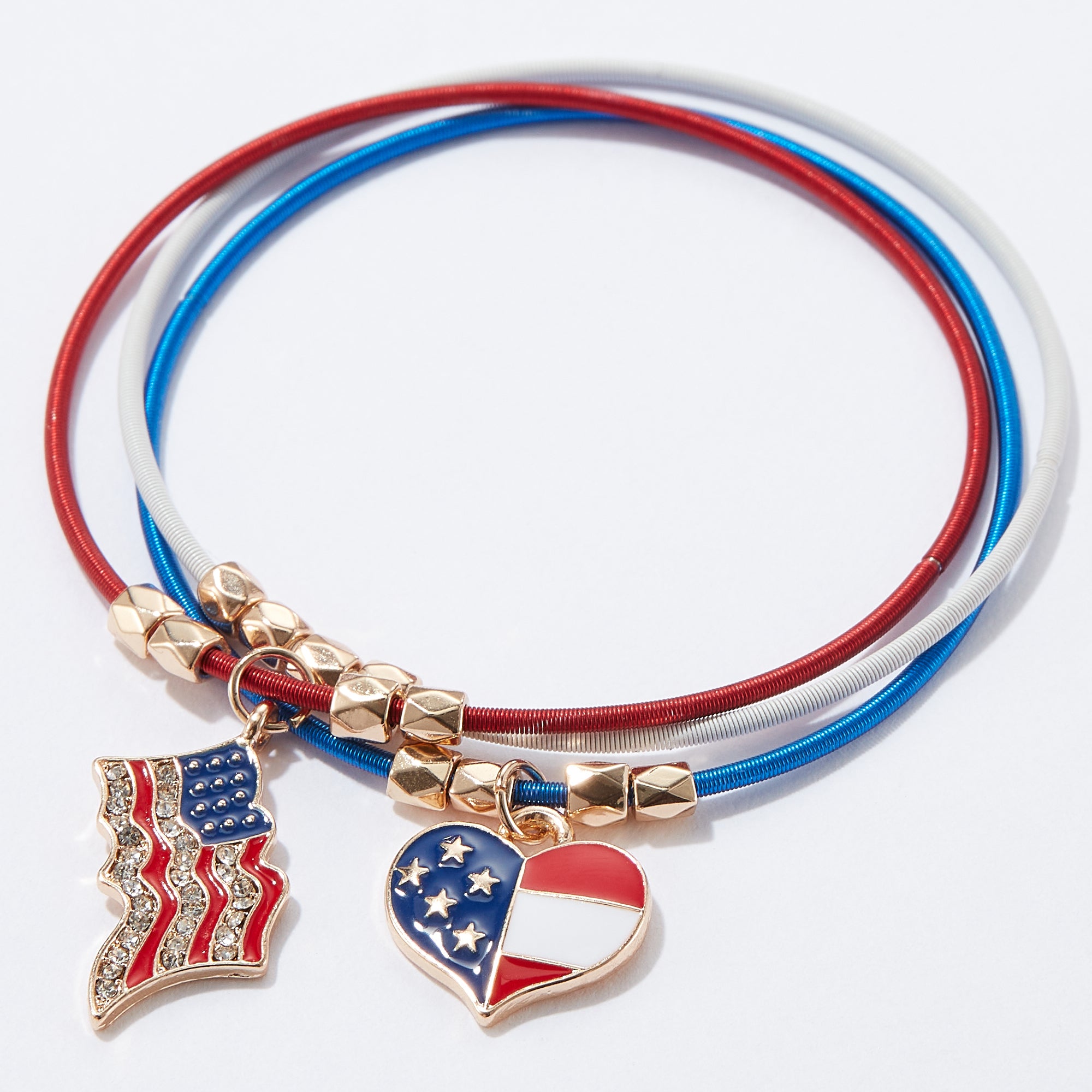 American Flag Guitar Strings Bracelet