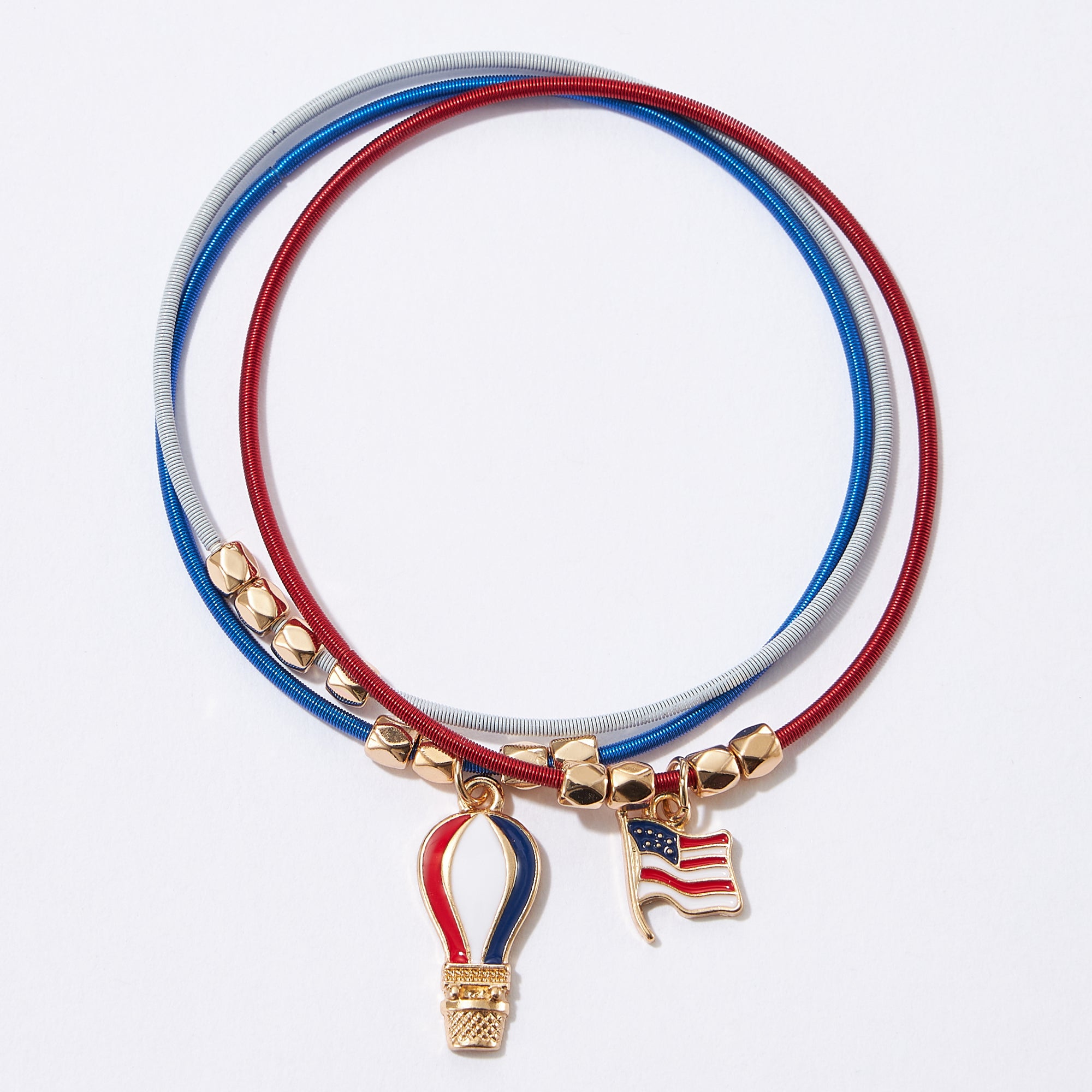 American Flag Guitar Strings Bracelet
