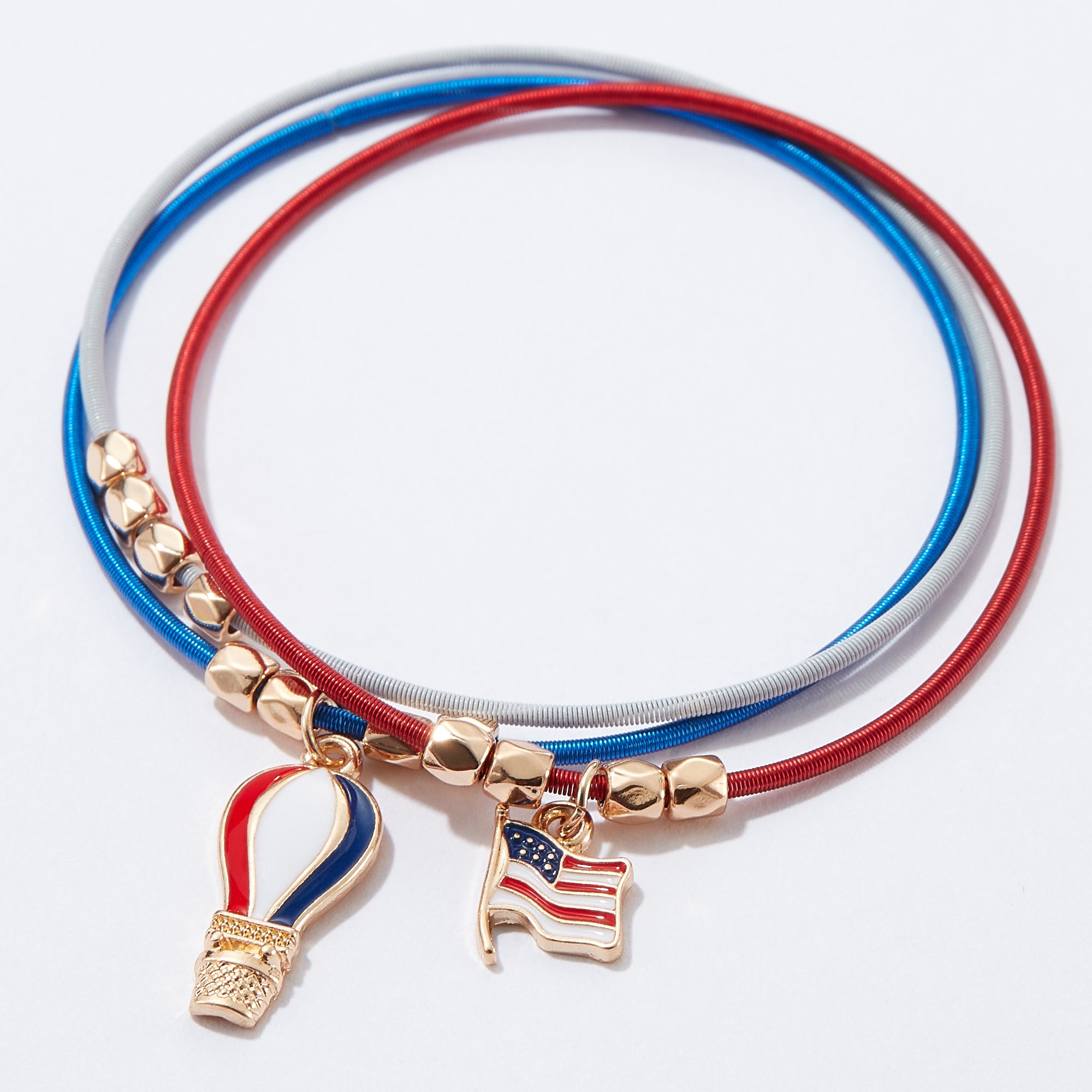 American Flag Guitar Strings Bracelet