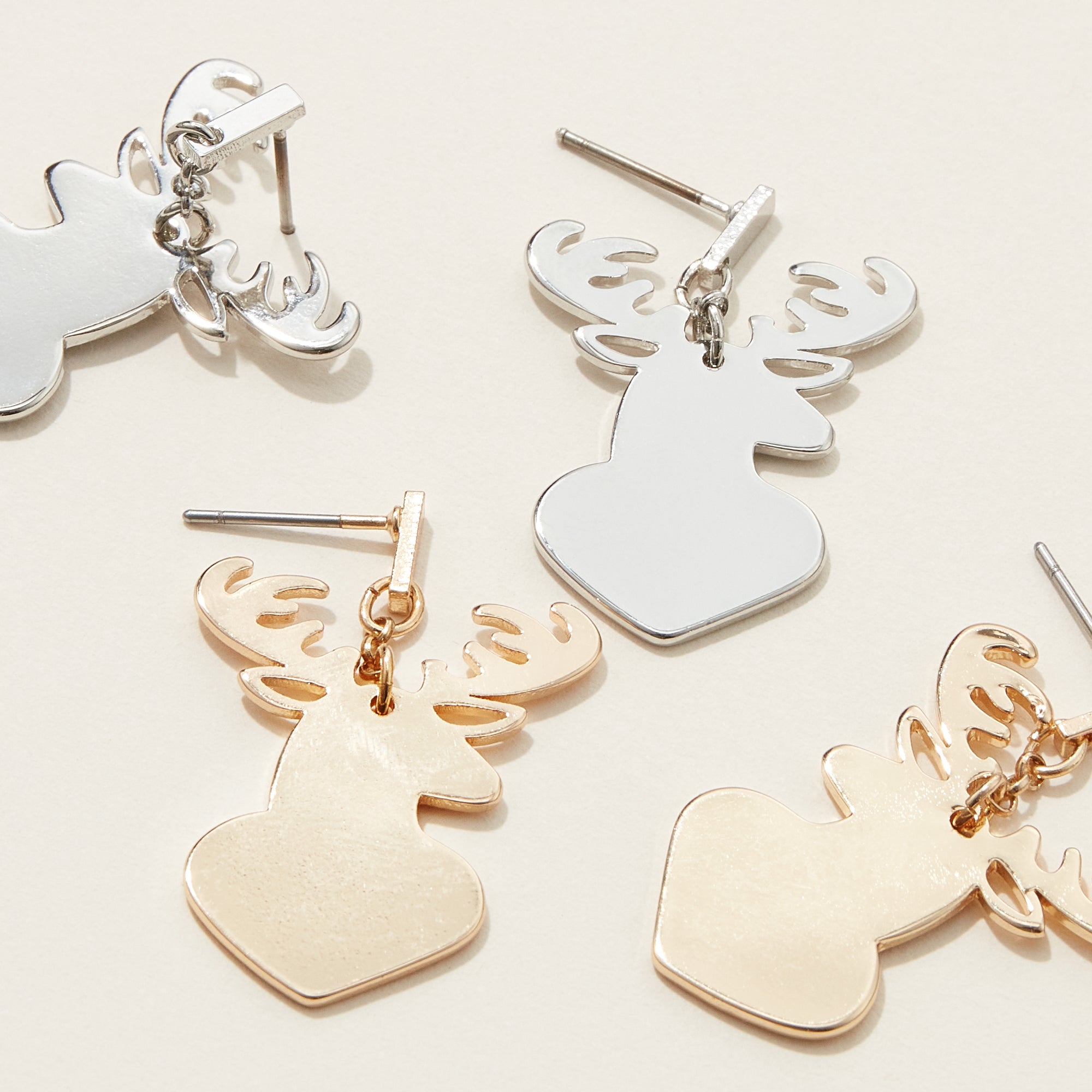 Reindeer Cut Out Small Dangle Earrings