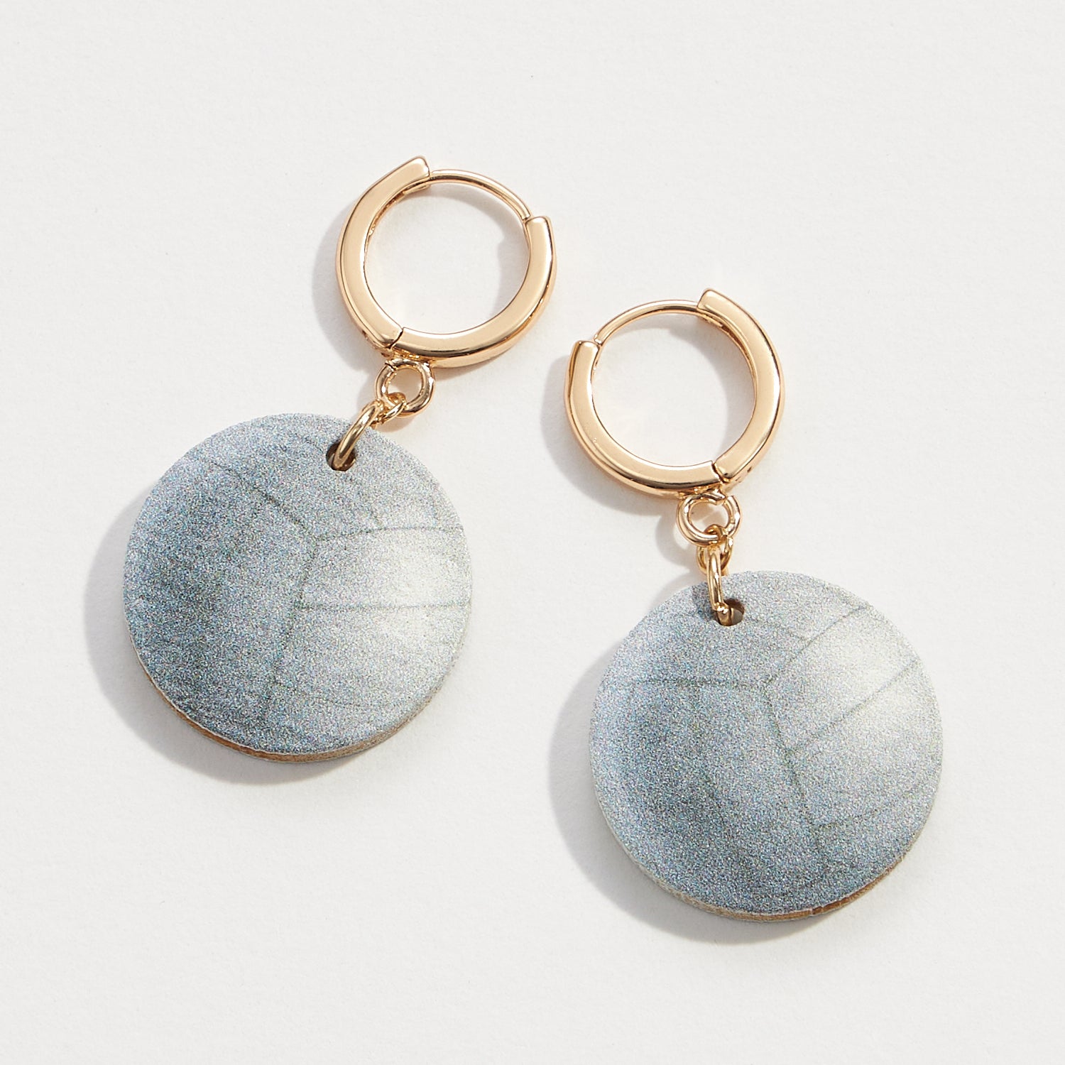 Wooden Sport Ball Hoop Earrings