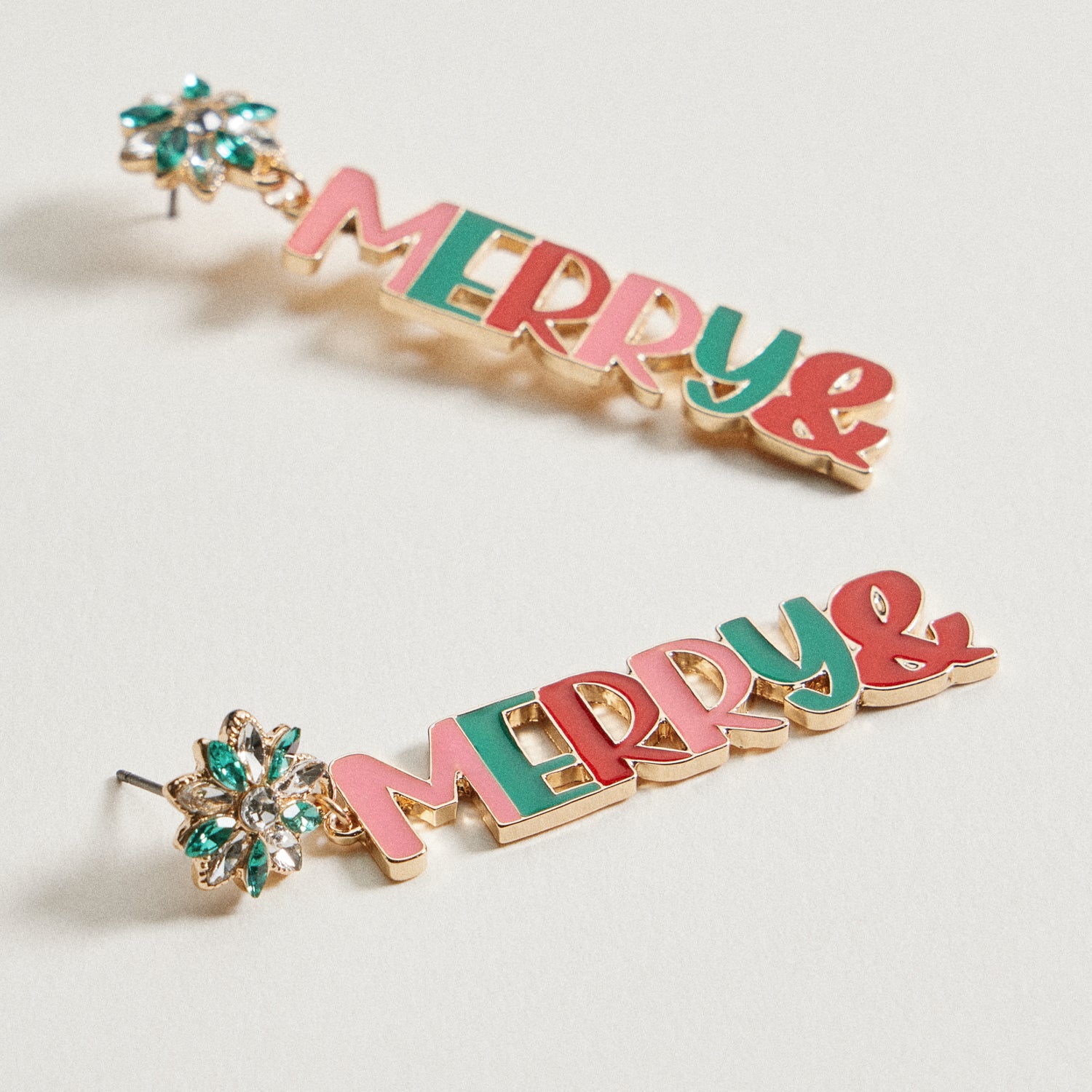 Merry and Bright Christmas Earrings | Enamel Drop Earrings