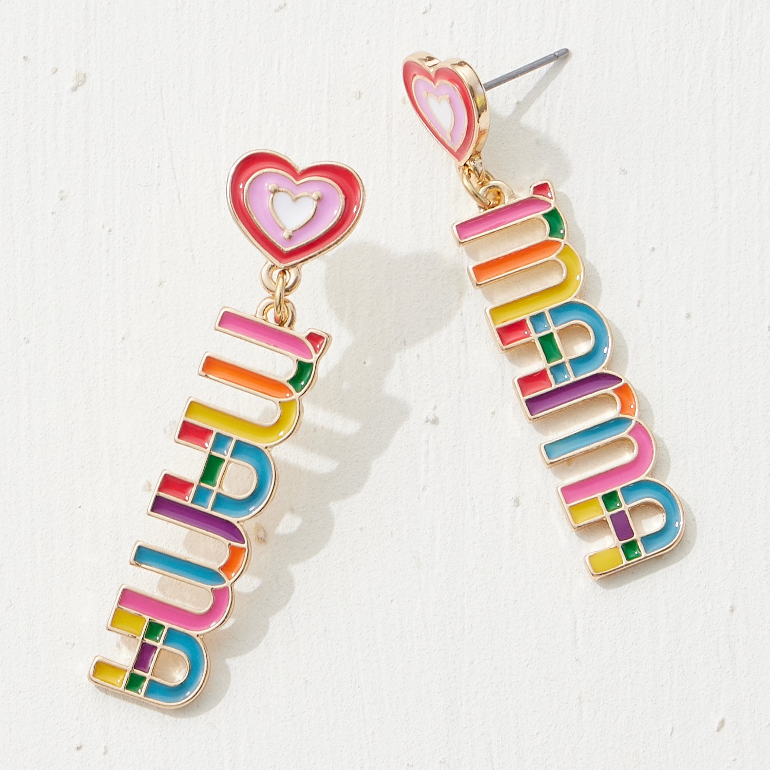 Multi Colored Enamel Mama Earrings