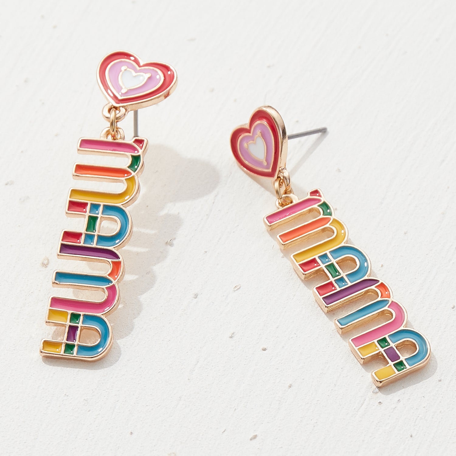 Multi Colored Enamel Mama Earrings