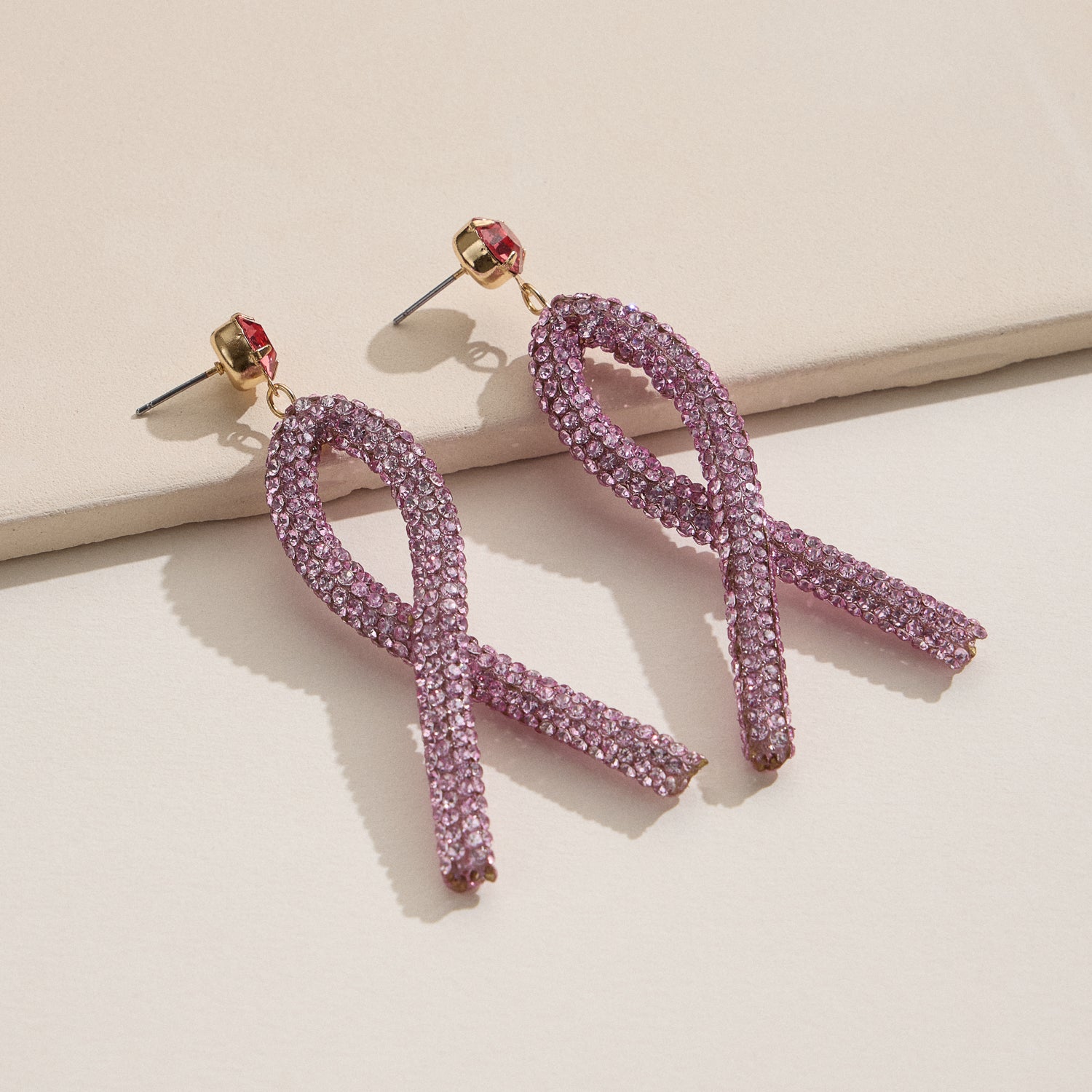 Sparkling Ribbon Statement Earrings