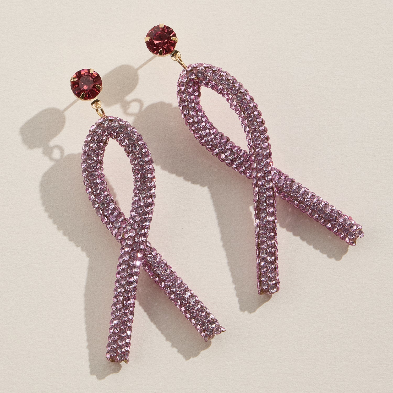Sparkling Ribbon Statement Earrings