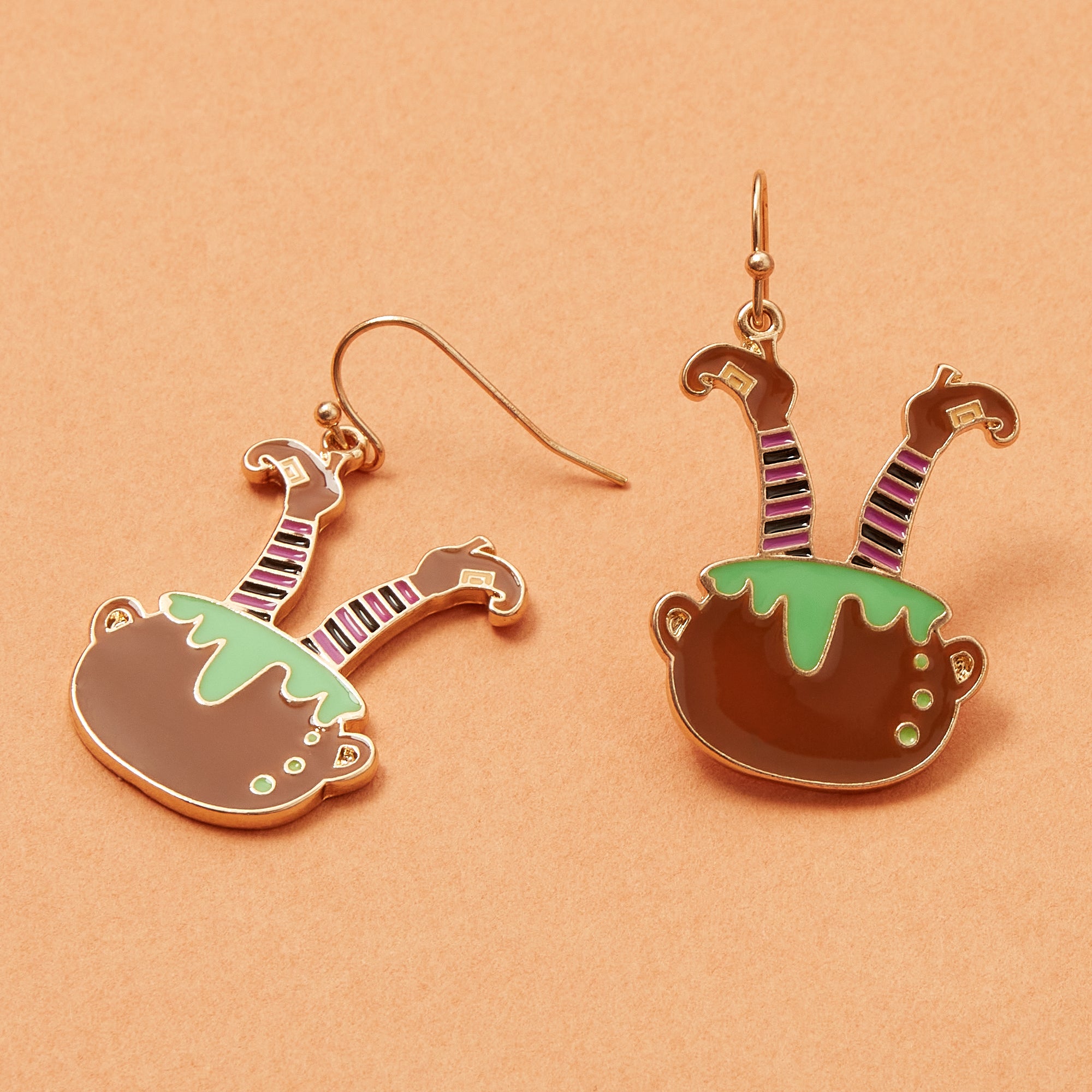 Halloween Witch Soup Epoxy Drop Earrings