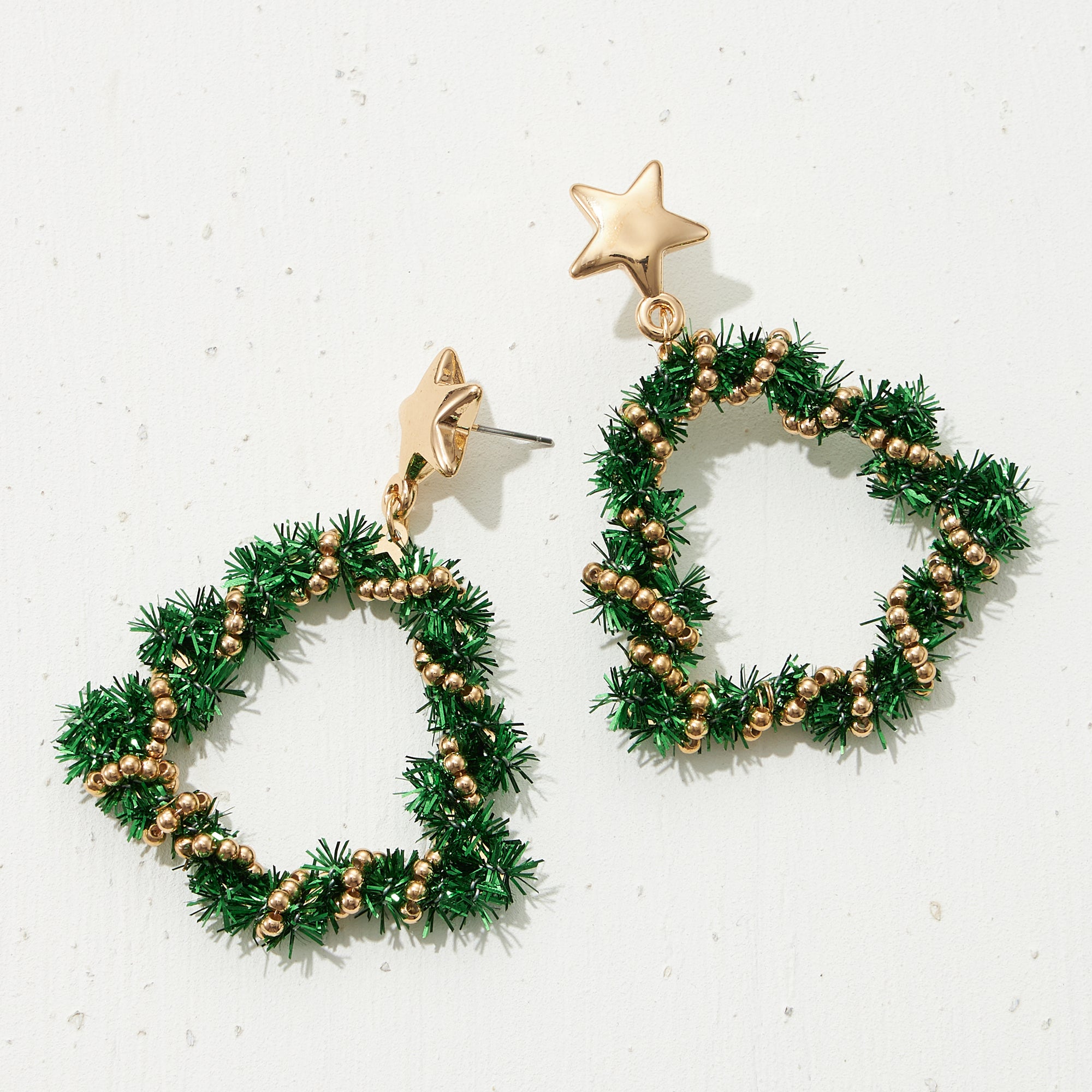 Christmas Tinsel Tree Ornament Earrings