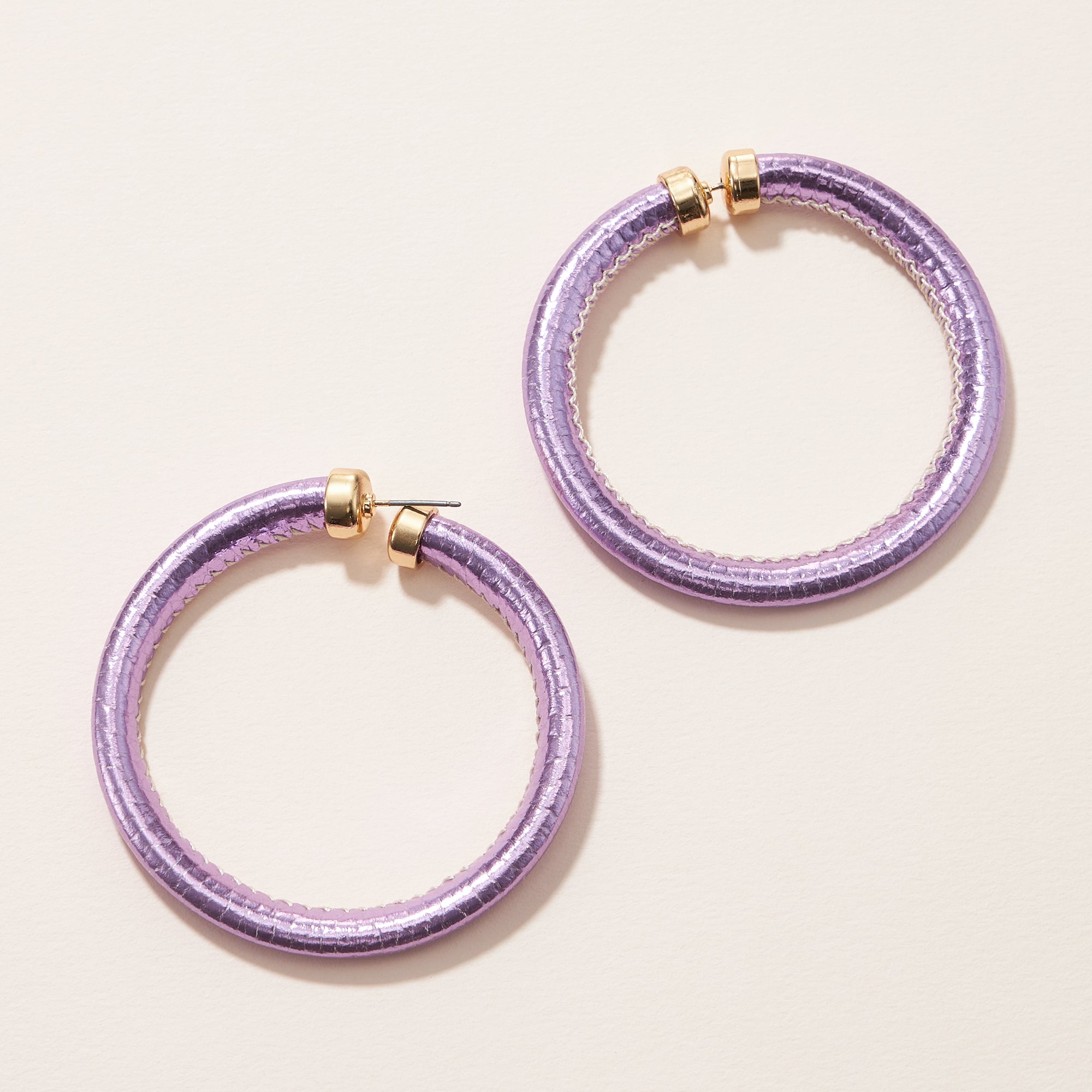 Glitter PU Leather Hoop Earrings