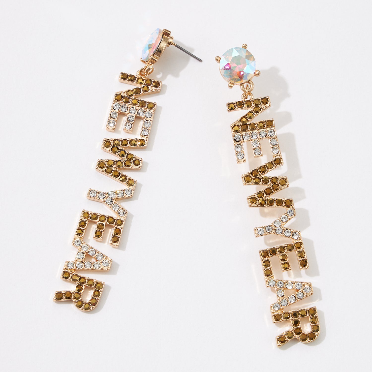 New Year Rhinestone Drop Earrings