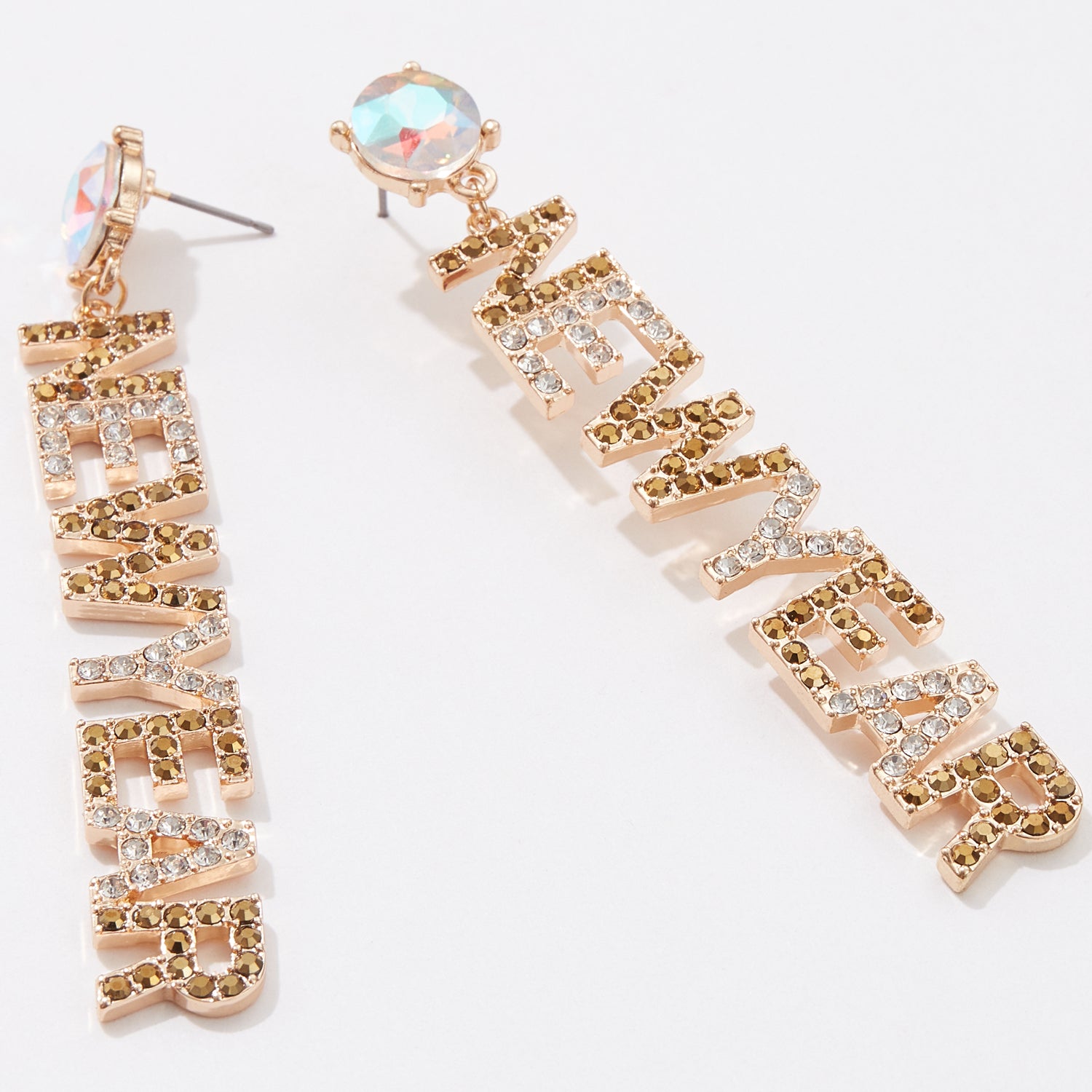 New Year Rhinestone Drop Earrings
