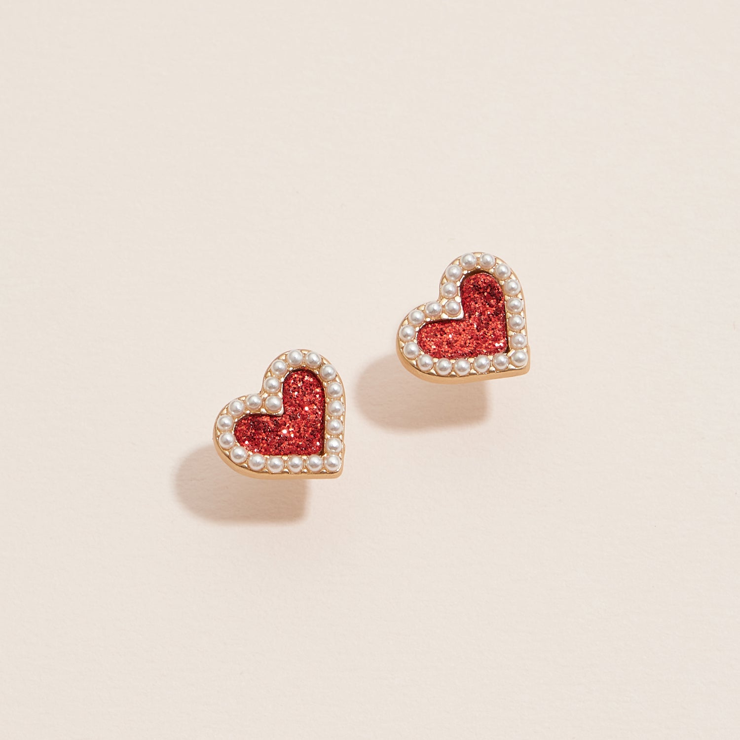 Glitter Heart With Pearls