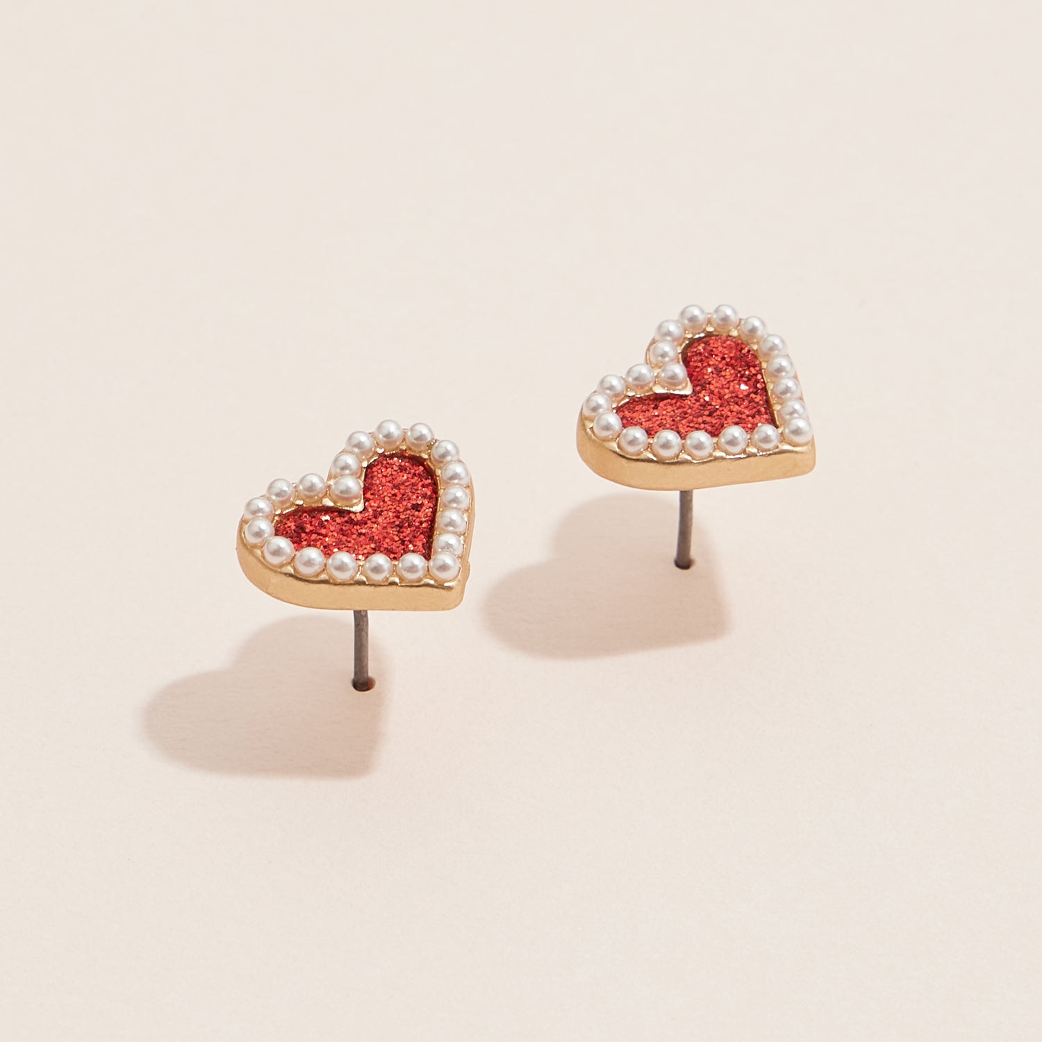 Glitter Heart With Pearls