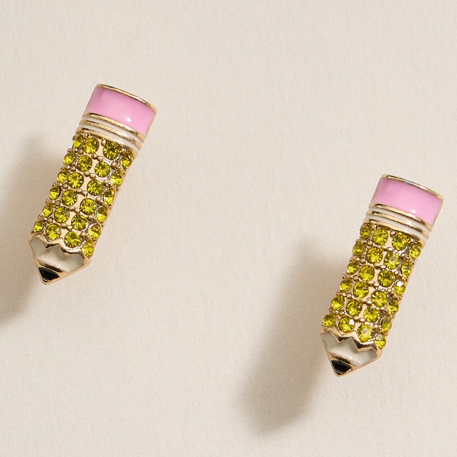 Pave Pencil Post Earrings for Teacher's Day