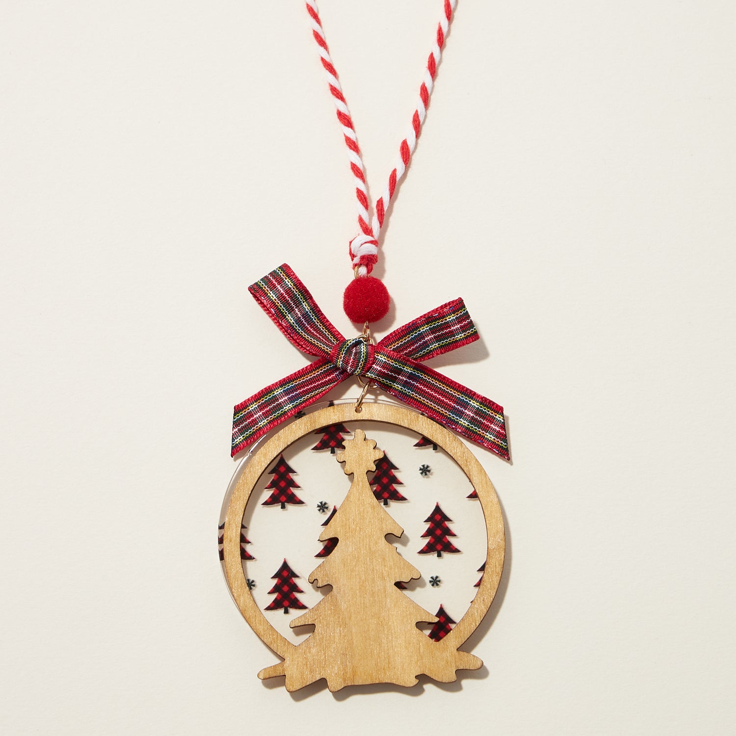 Wood Cut Out Christmas Tree Ornaments