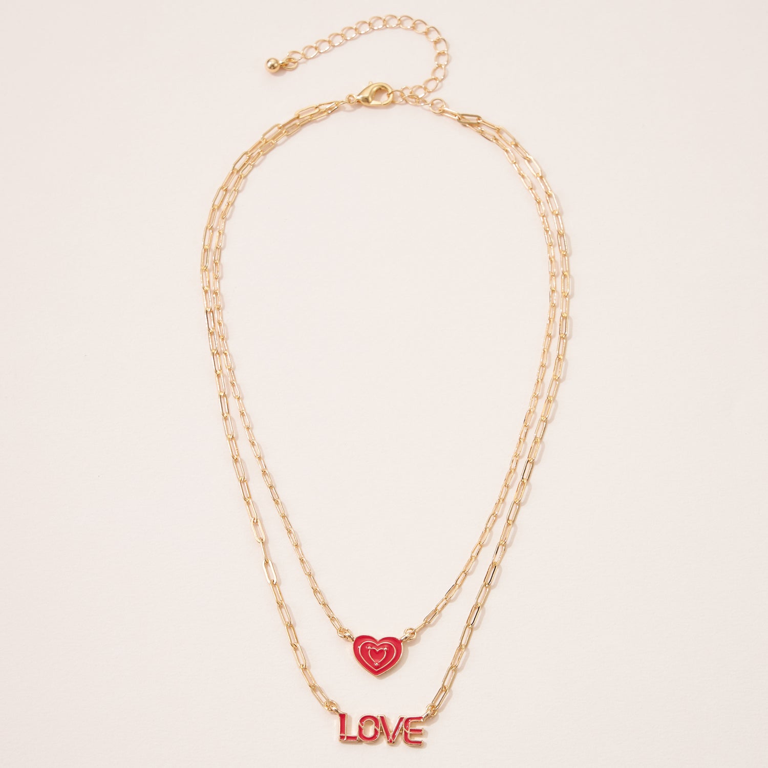 Enamel Love Two Layered Necklace