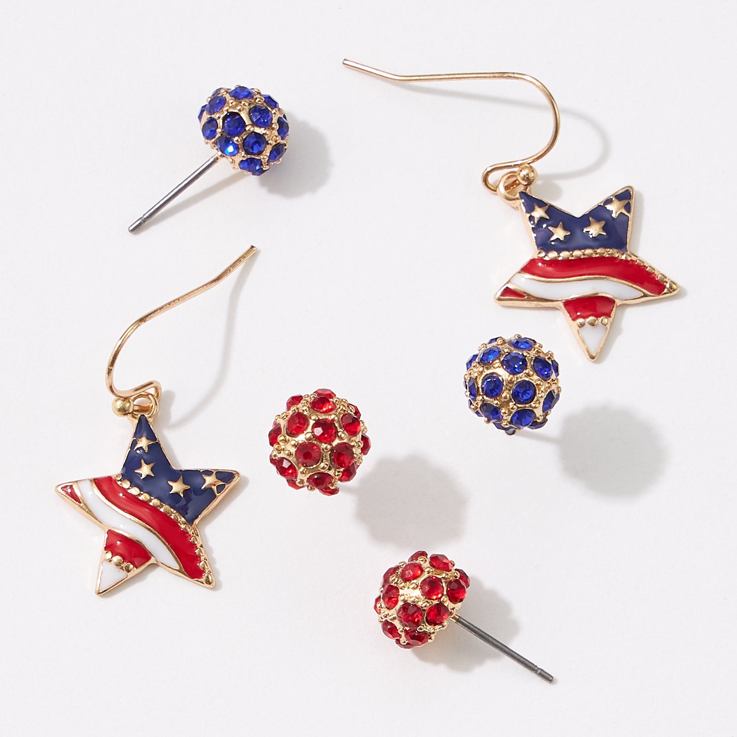 America Star Enamel Earring 6 pcs Set