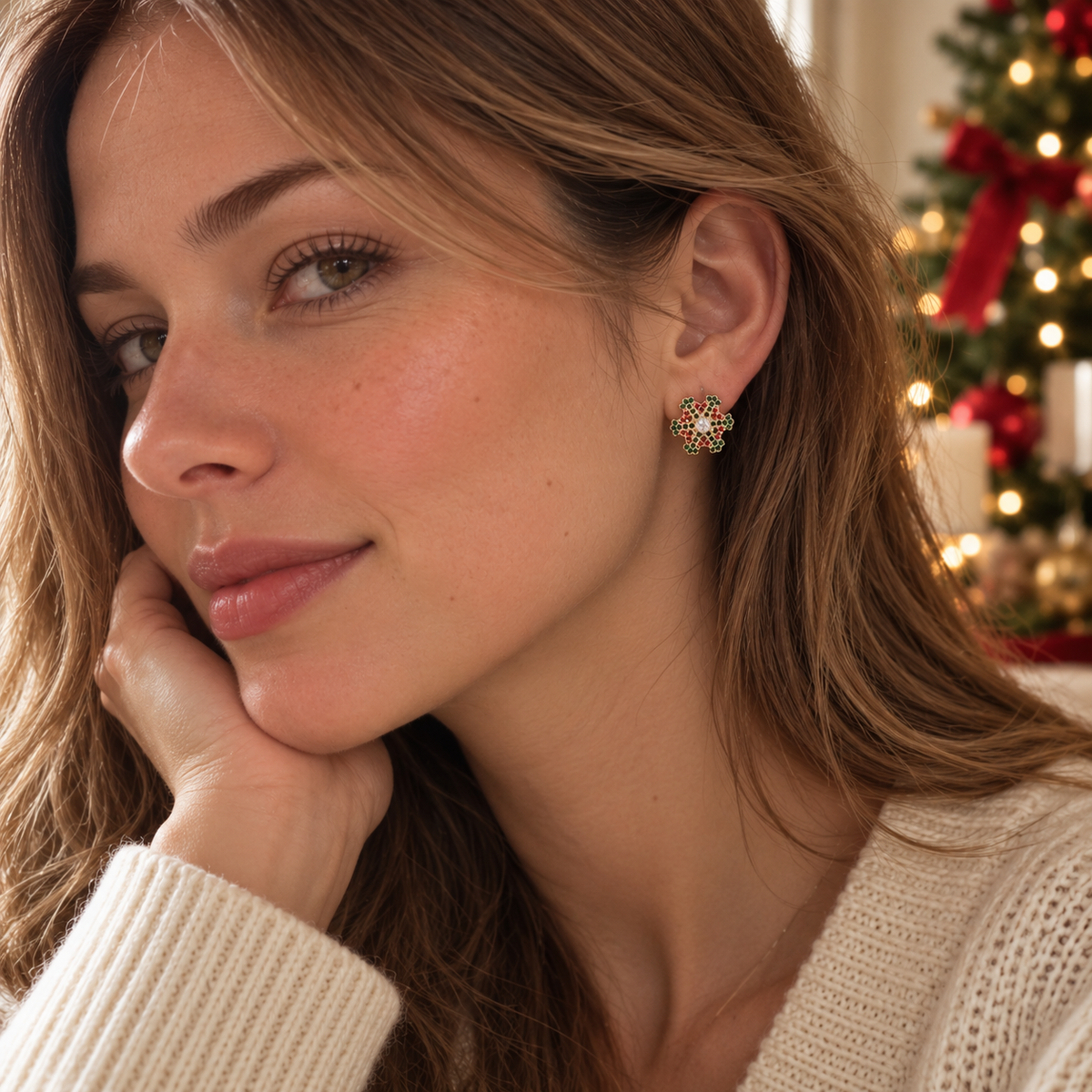 Christmas Winter Snowflake Rhinestone Earrings