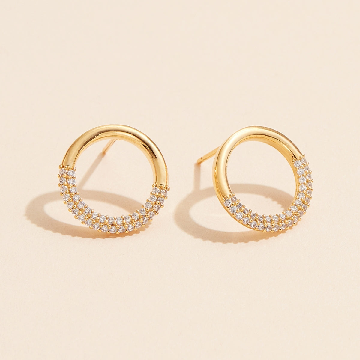 Circle 18K Gold-Plated Stud | Earrings