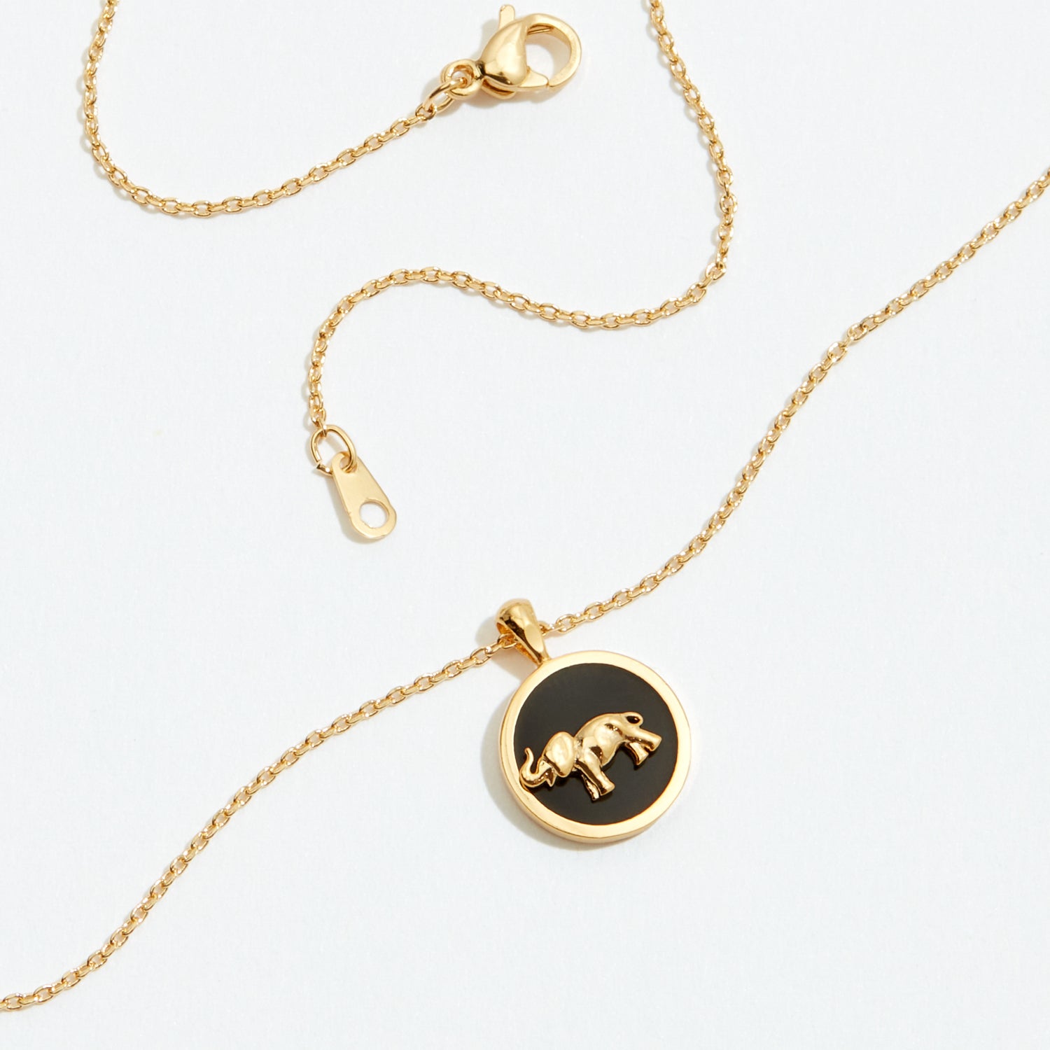 Gold Dipped Petite Elephant Pendant Necklace