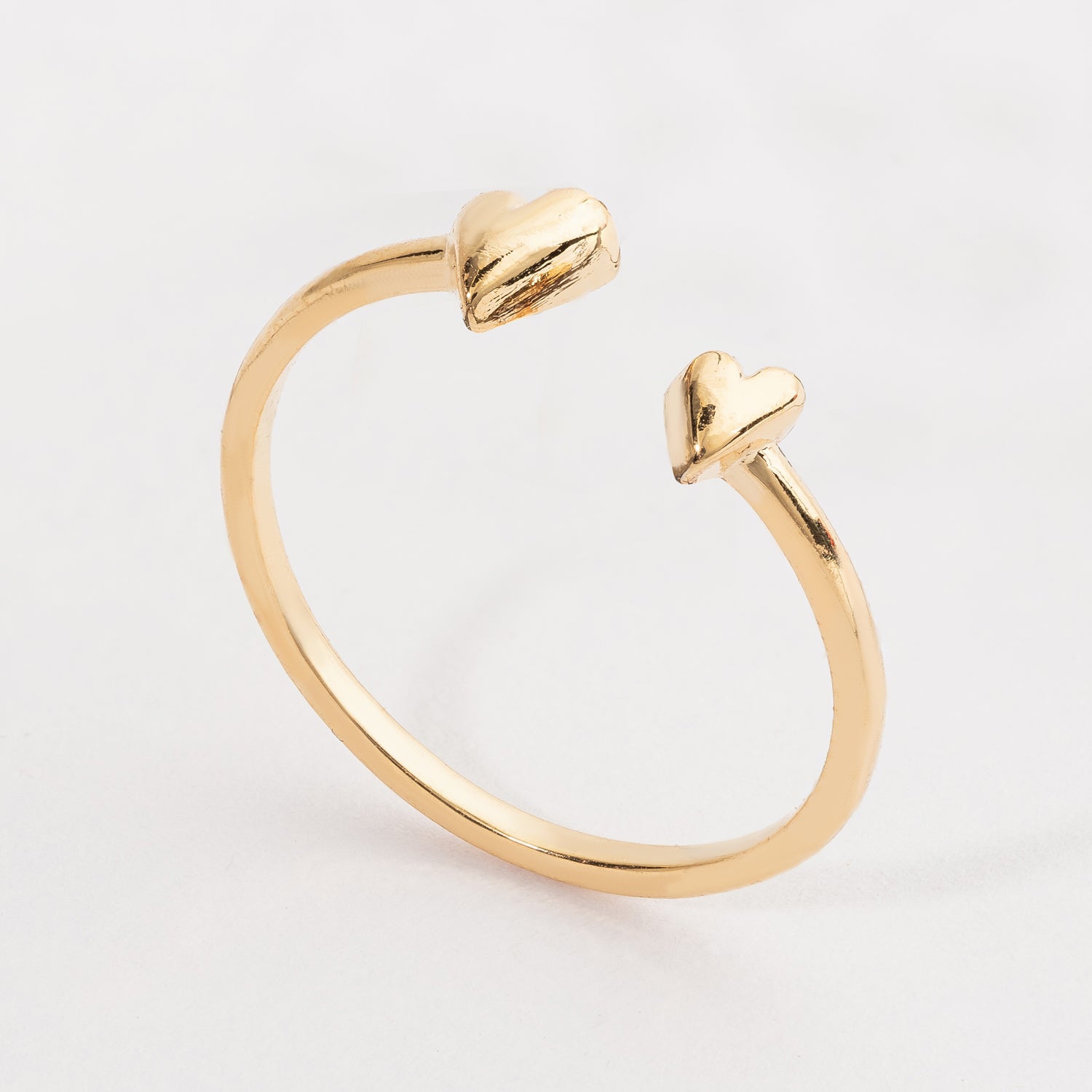 Gold Open Heart Adjustable Ring