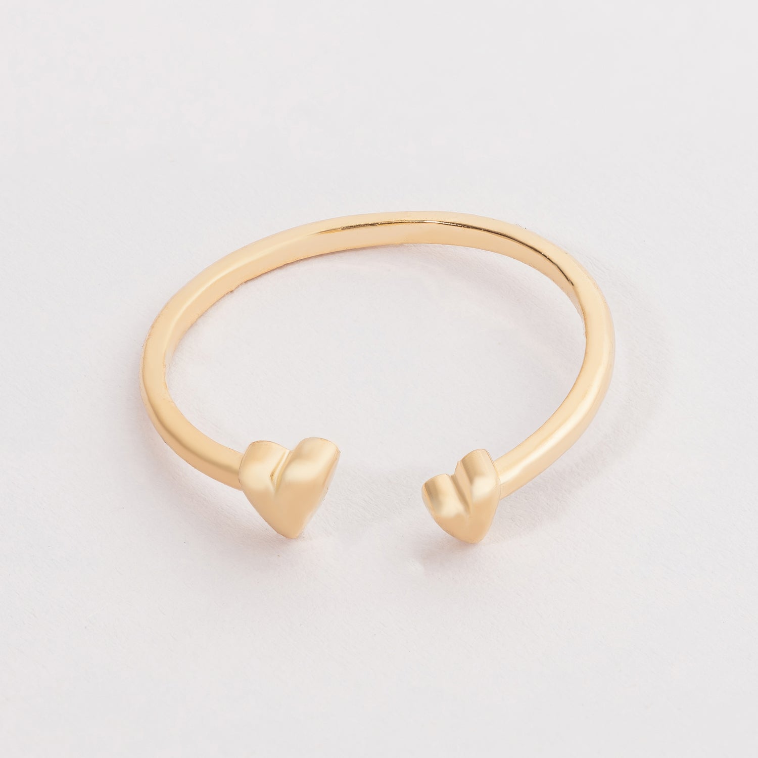 Gold Open Heart Adjustable Ring