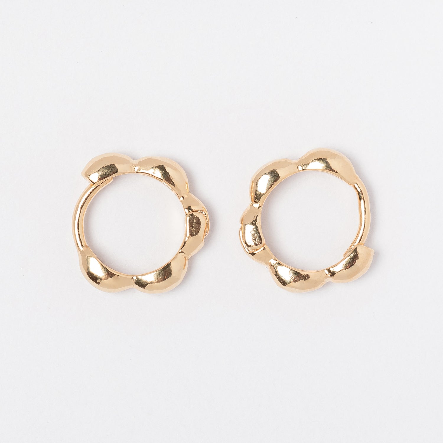 Gold Chunky Bubble Hoop Earrings