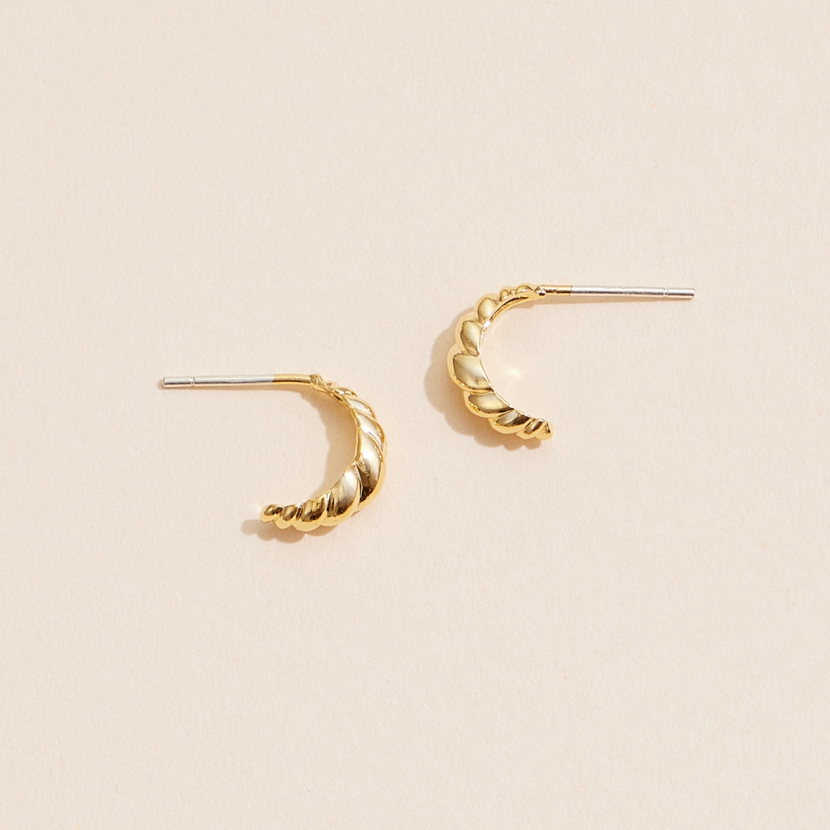 Twisted 18K Gold-Plated Open Hoop Earrings
