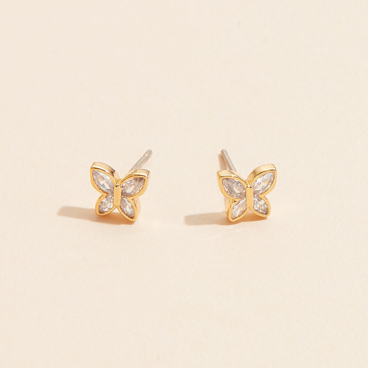 Butterfly 18K Gold-Plated Stud Earrings