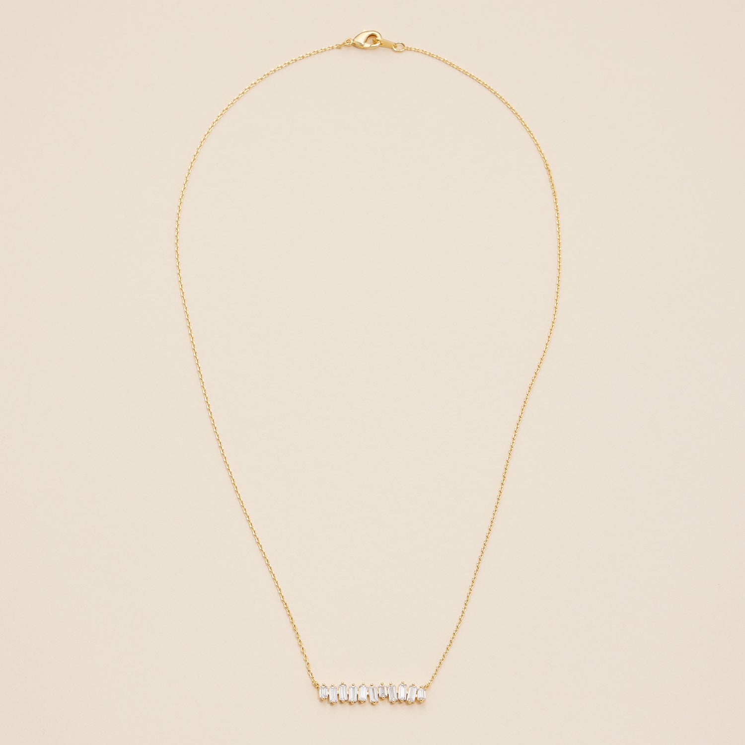 Gold-Dipped Glass Stone Charm Necklace
