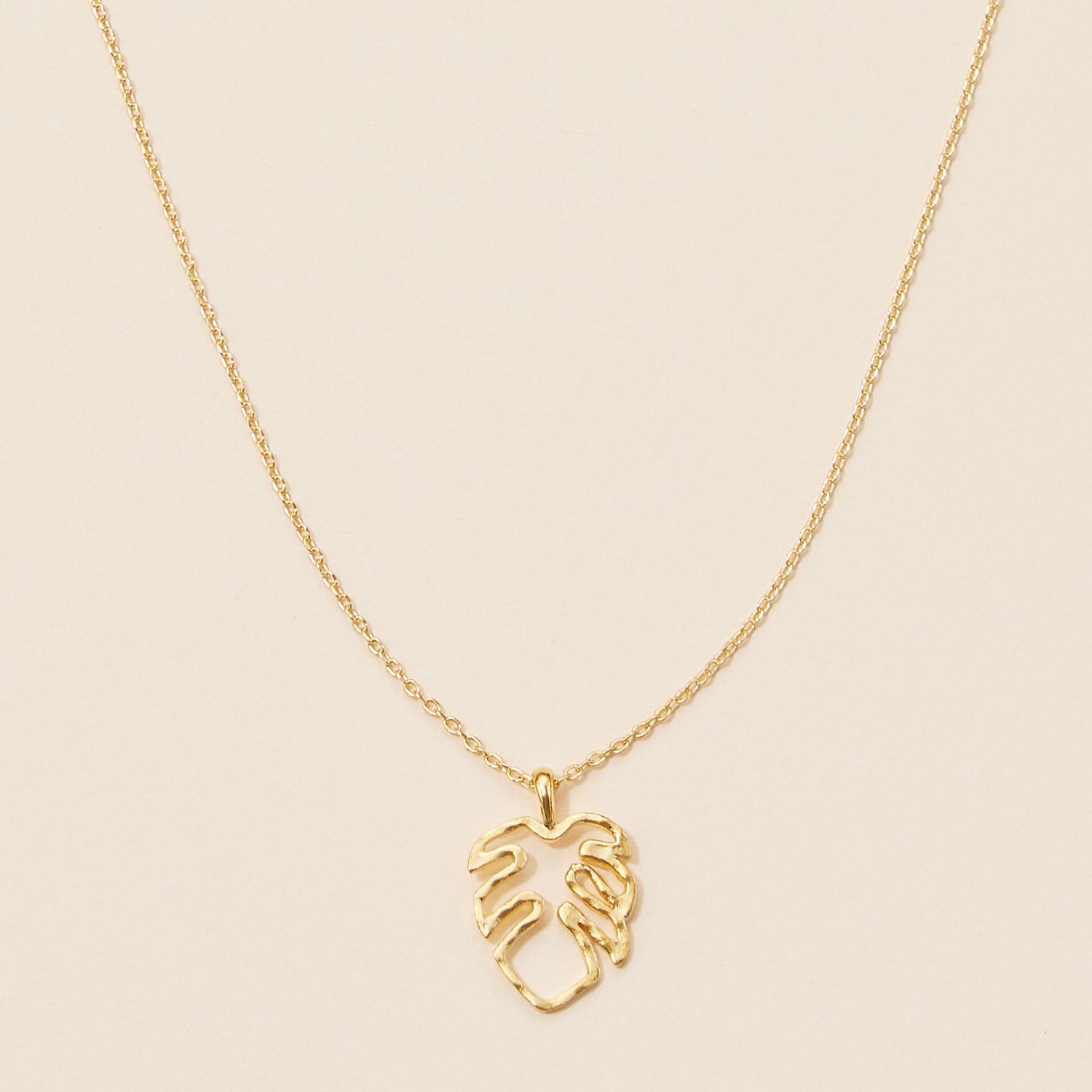 Monstera Leaf Necklace in 18K Gold Dipped