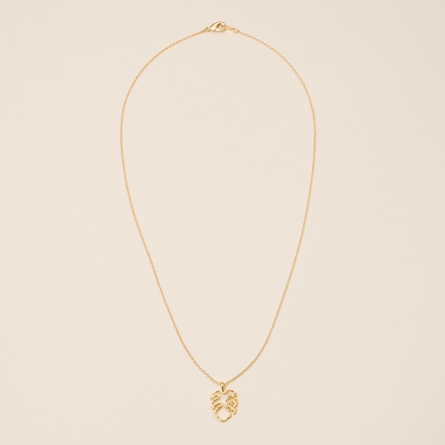 Monstera Leaf Necklace in 18K Gold Dipped
