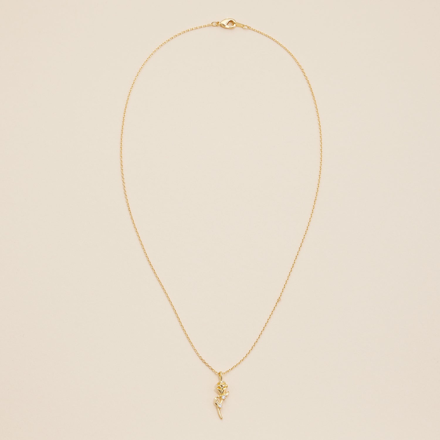 Gold-Dipped Rose Charm Necklace
