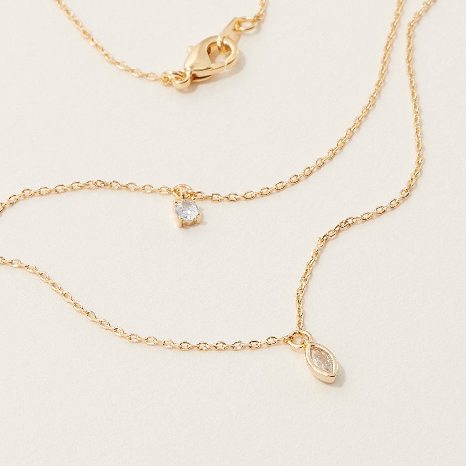 Gold Dipped Cubic Layered Necklace